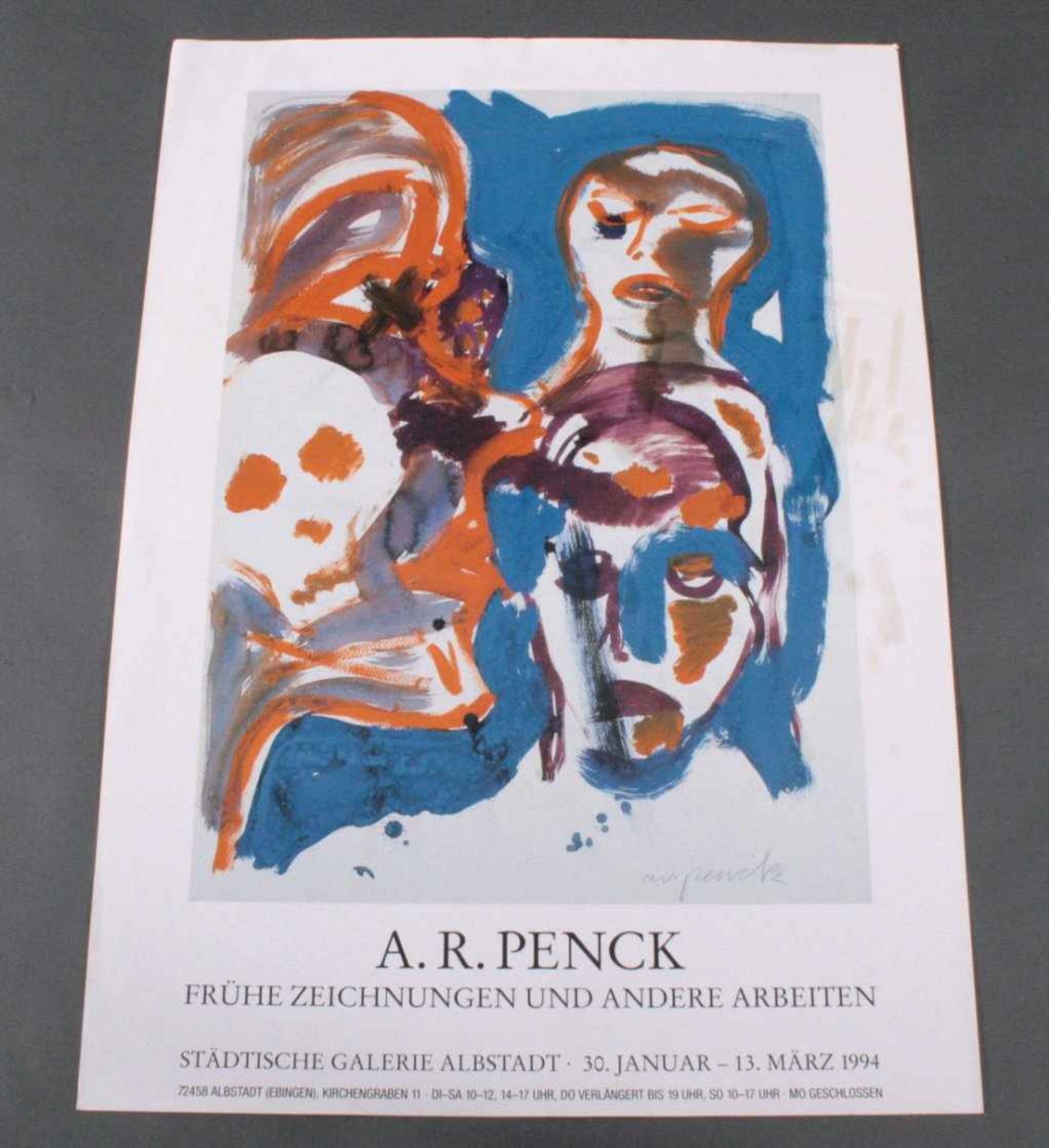 A.R. Penck (1939), PlakatFrühe Zeichnungen und andere Arbeiten, Städtische GalerieAlbstadt 30 Januar