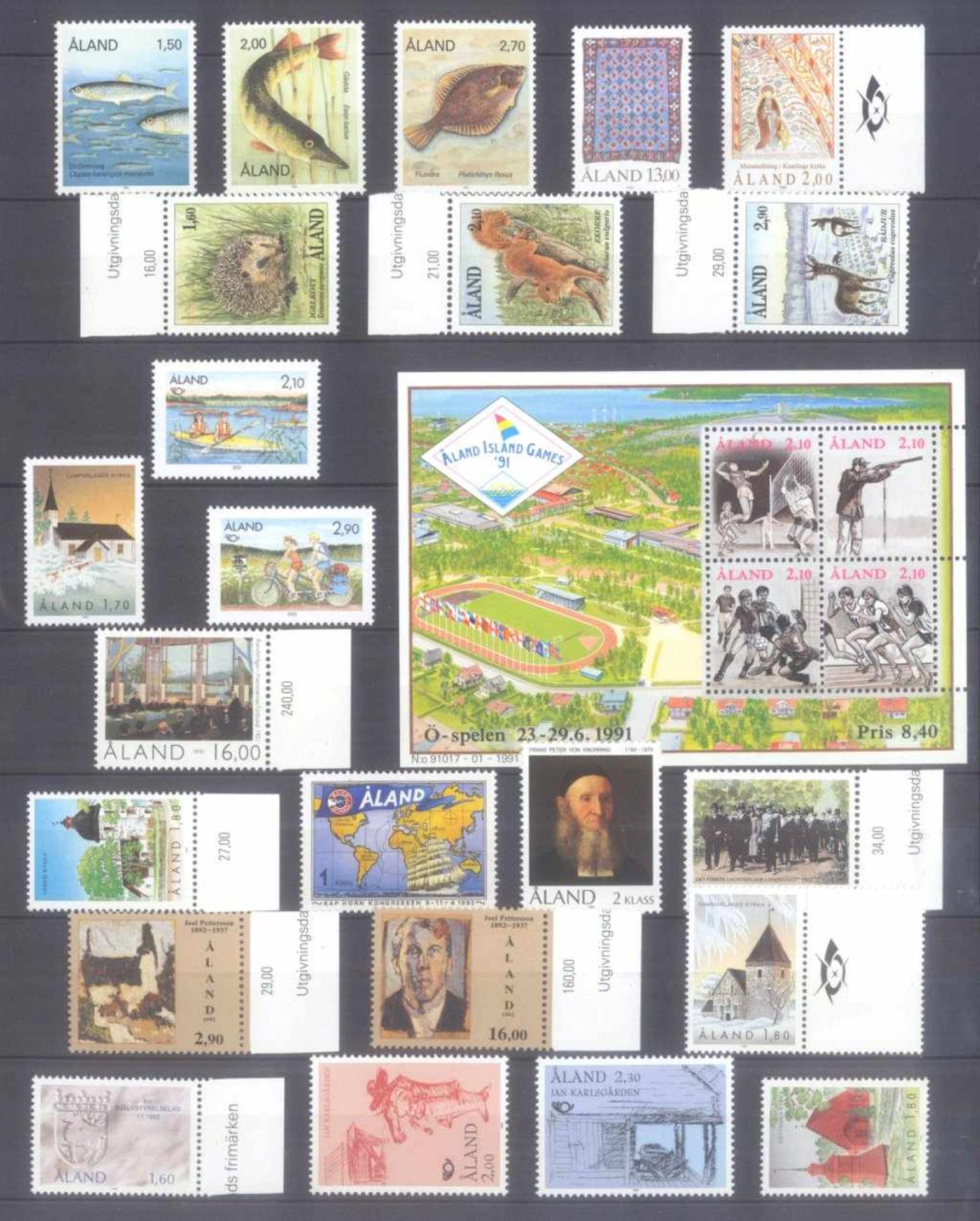 ALAND 1984-1995, komplette postfrische Sammlungauf Steckseiten, es fehlen die Michelnummern, 57- - Bild 2 aus 4