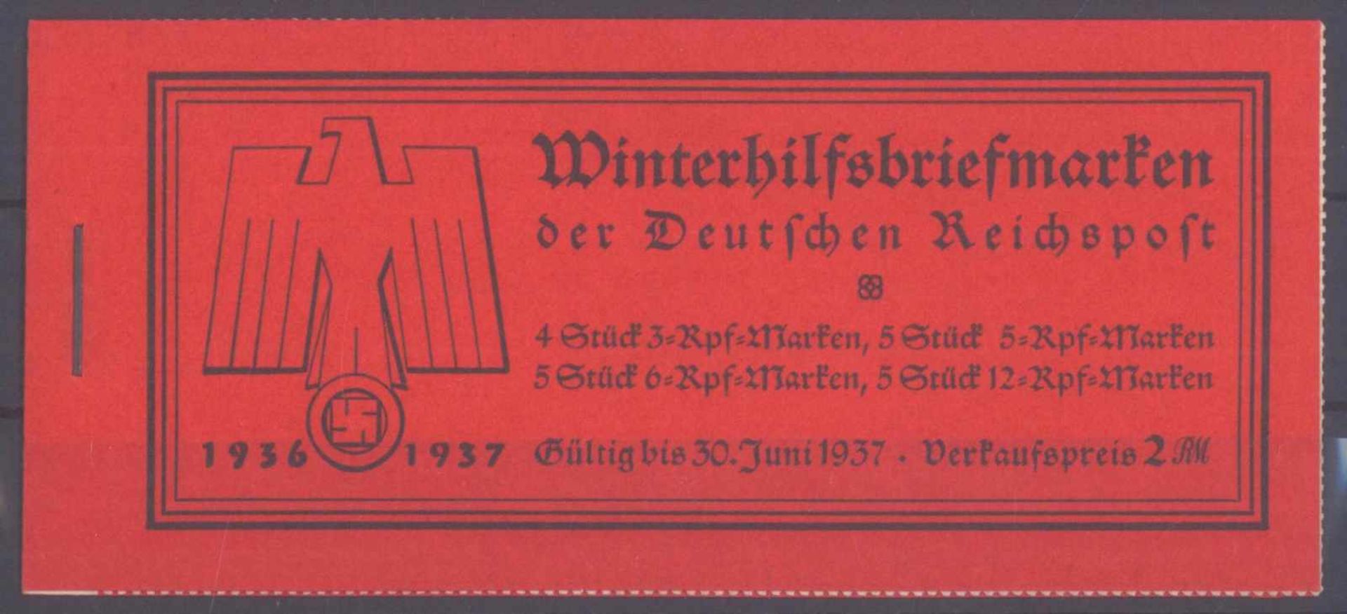 III. REICH, MARKENHEFTCHEN WINTERHILFSWERK 1936 (Bauten)Michelnummer MH 43, postfrisch Pracht,