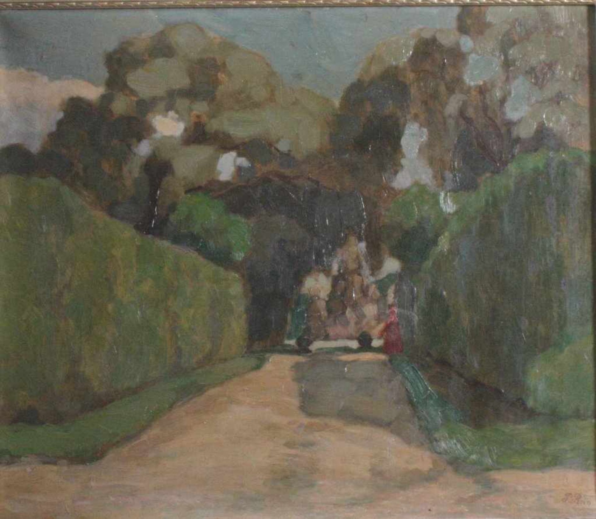 Paul REIN (1885-1946) "Abstrakte Parkansicht"Öl auf Leinwand gemalt, unten rechts signiert, - Bild 2 aus 4