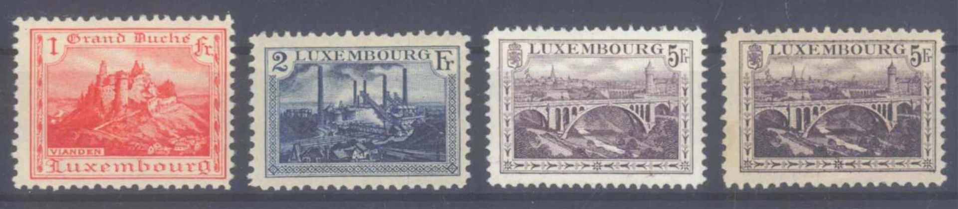 1921 LUXEMBURG, Freimarken Landschaften mit 136 A/BMichelnummern 134 - 136 A/B, postfrisch Pracht,