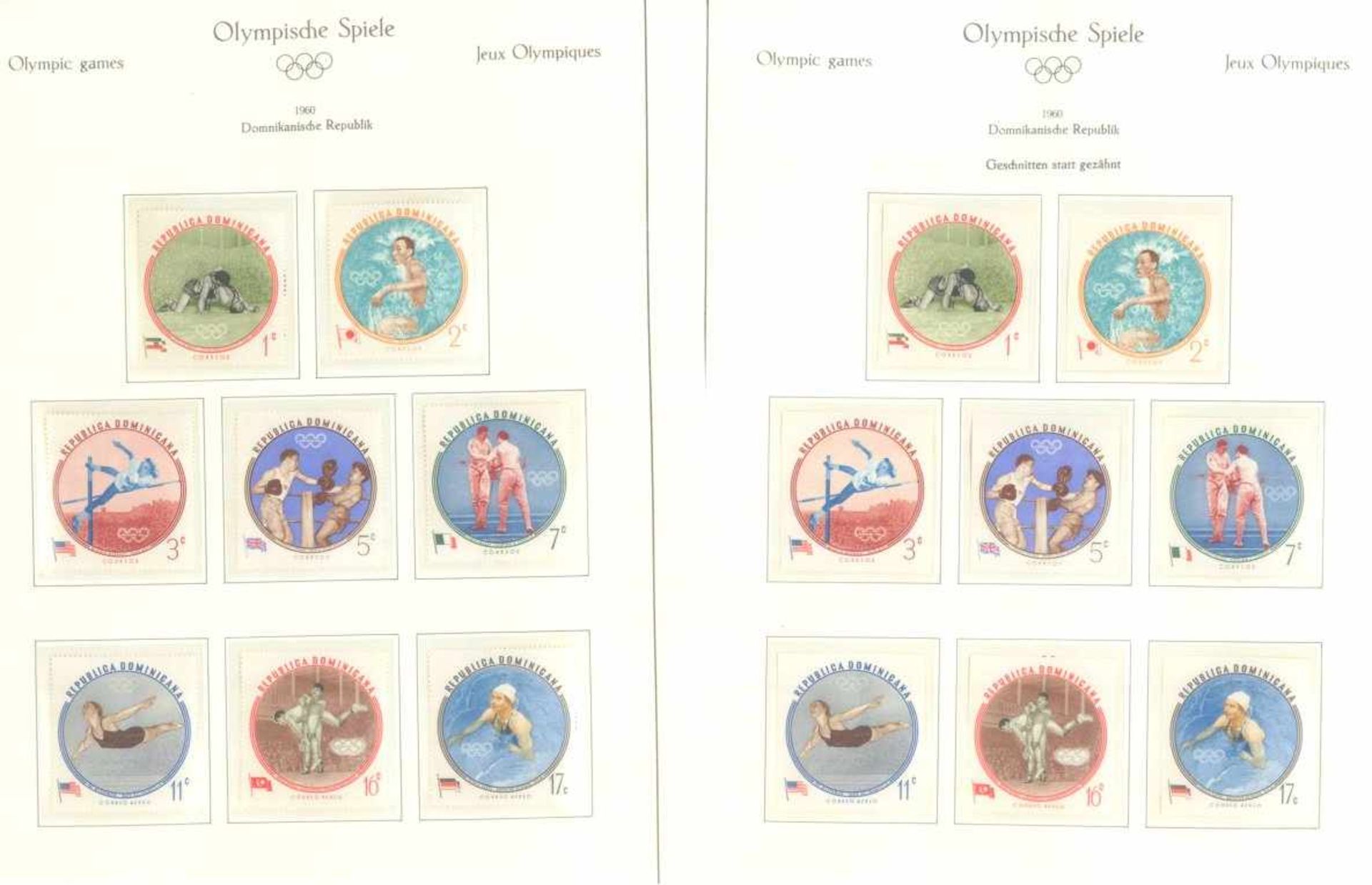 OLYMPISCHE SPIELE 1960 Rom, postfrische Sammlungauf gesamt über 70 Falzlos - KABE-Vordrucken im - Bild 5 aus 40