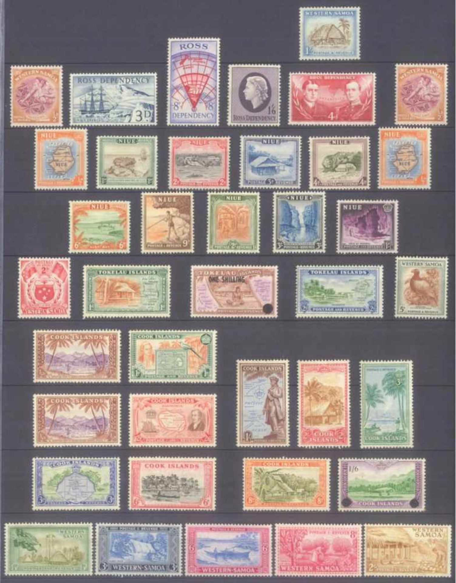 BRITISH COMMONWEALTH, COOK, SAMOA, NIUE, ROSS, TOKLELAUpostfrische Sammlung von oben genannten