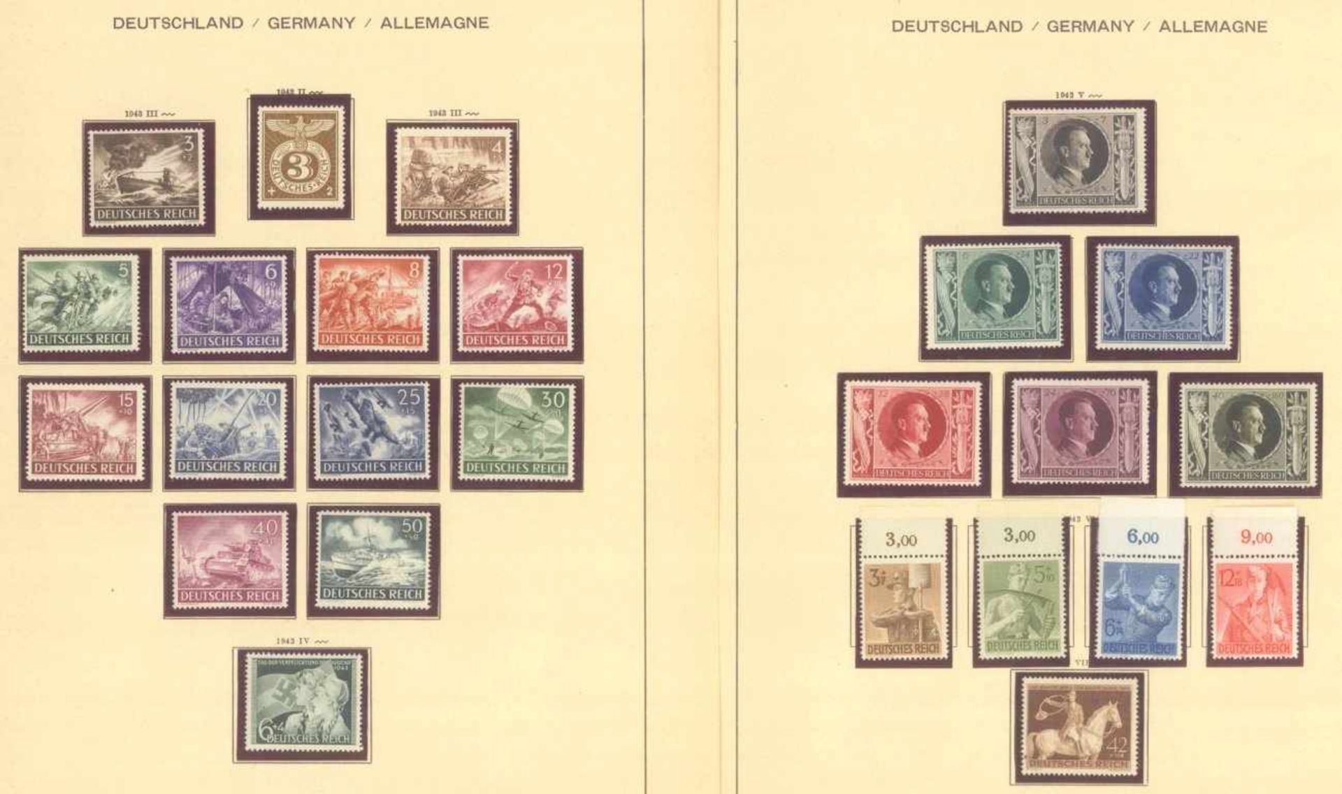 III. REICH 1934 bis 1945, mit OSTROPA - BlockSammlung auf alten Schaubekblättern, Erhaltungen - Image 11 of 17