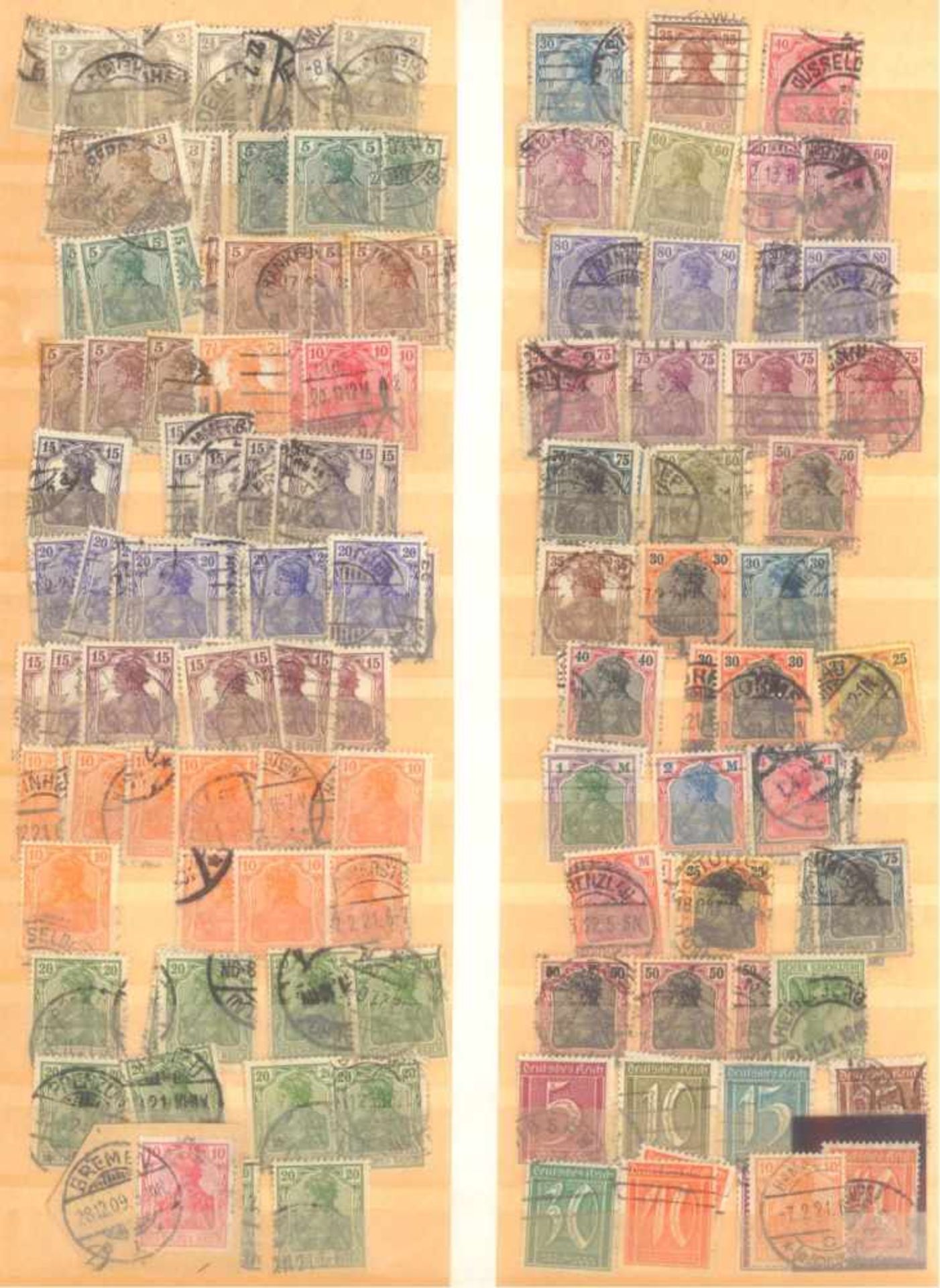 FRANKENTHALER NACHLASSuriger Nachlass mit Briefmarken und Belegen. Dabei DeutschesReich, altes