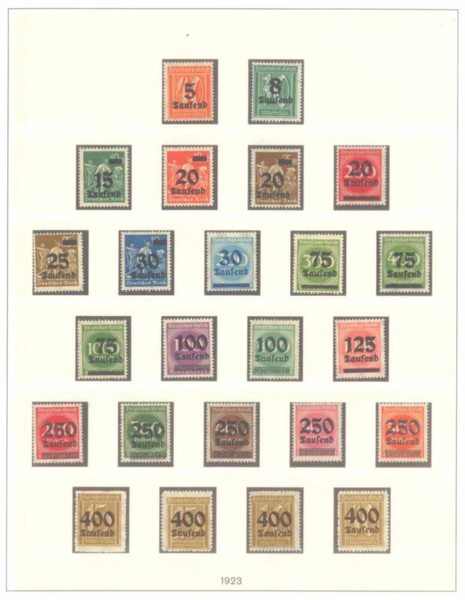 DEUTSCHES REICH INFLATIONSZEIT 1916-1923saubere postfrische Sammlung auf LINDNERT-Falzlosvordrucken, - Bild 8 aus 12