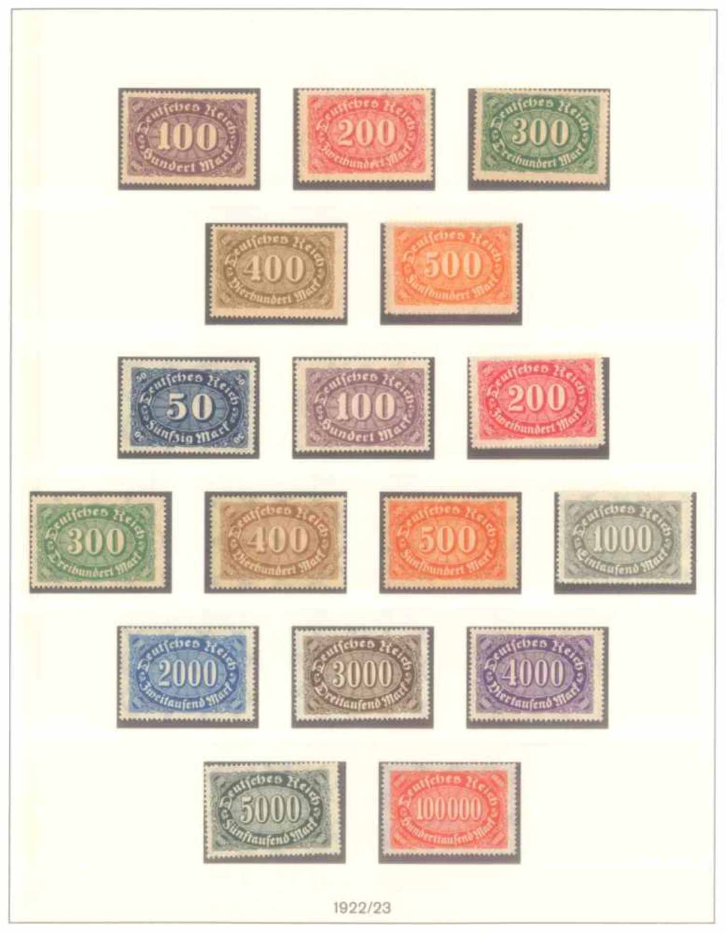 DEUTSCHES REICH INFLATIONSZEIT 1916-1923saubere postfrische Sammlung auf LINDNERT-Falzlosvordrucken, - Image 6 of 12