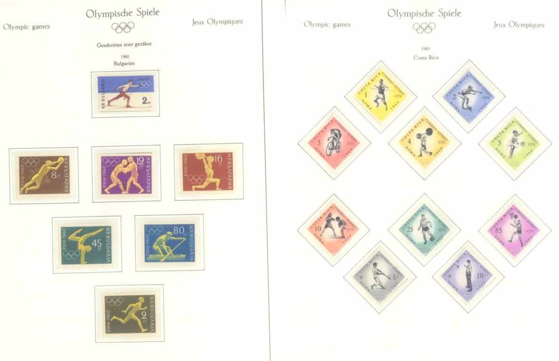 OLYMPISCHE SPIELE 1960 Rom, postfrische Sammlungauf gesamt über 70 Falzlos - KABE-Vordrucken im - Bild 3 aus 40