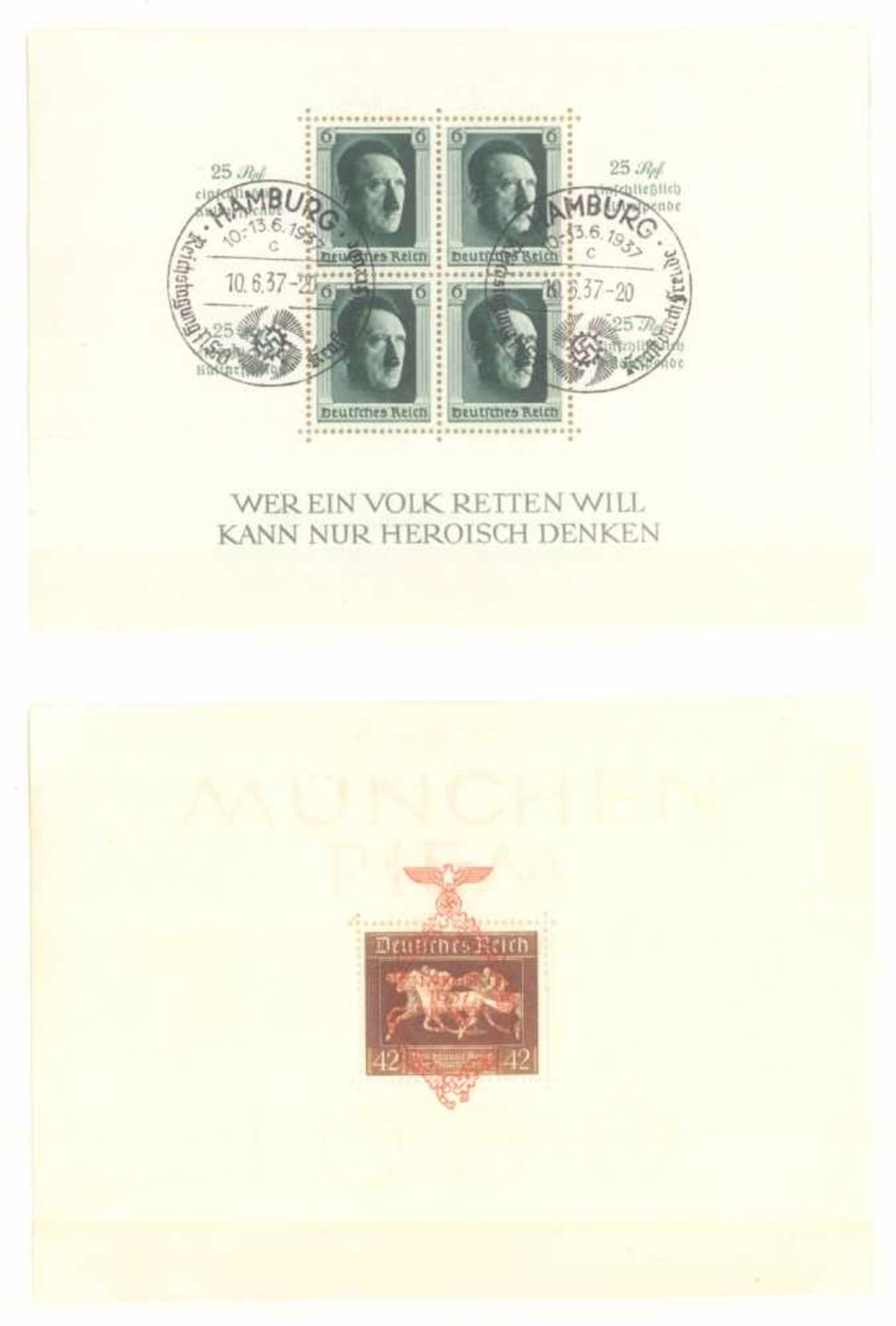 III. REICH 1934 bis 1945, mit OSTROPA - BlockSammlung auf alten Schaubekblättern, Erhaltungen - Image 17 of 17