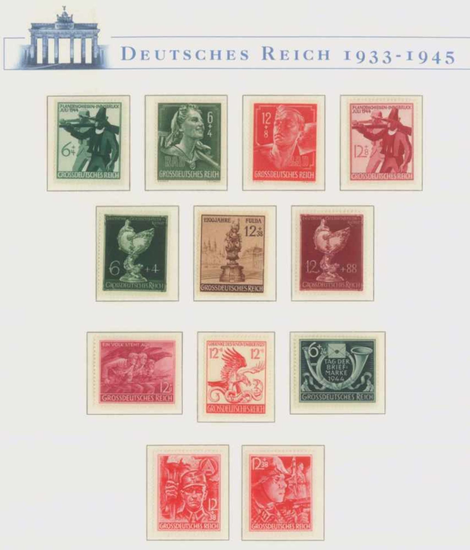 III. REICH 1933-1945postfrische Sammlung im kompletten BOREK - Falzlosvordruckmit geschichtlichem - Image 18 of 20