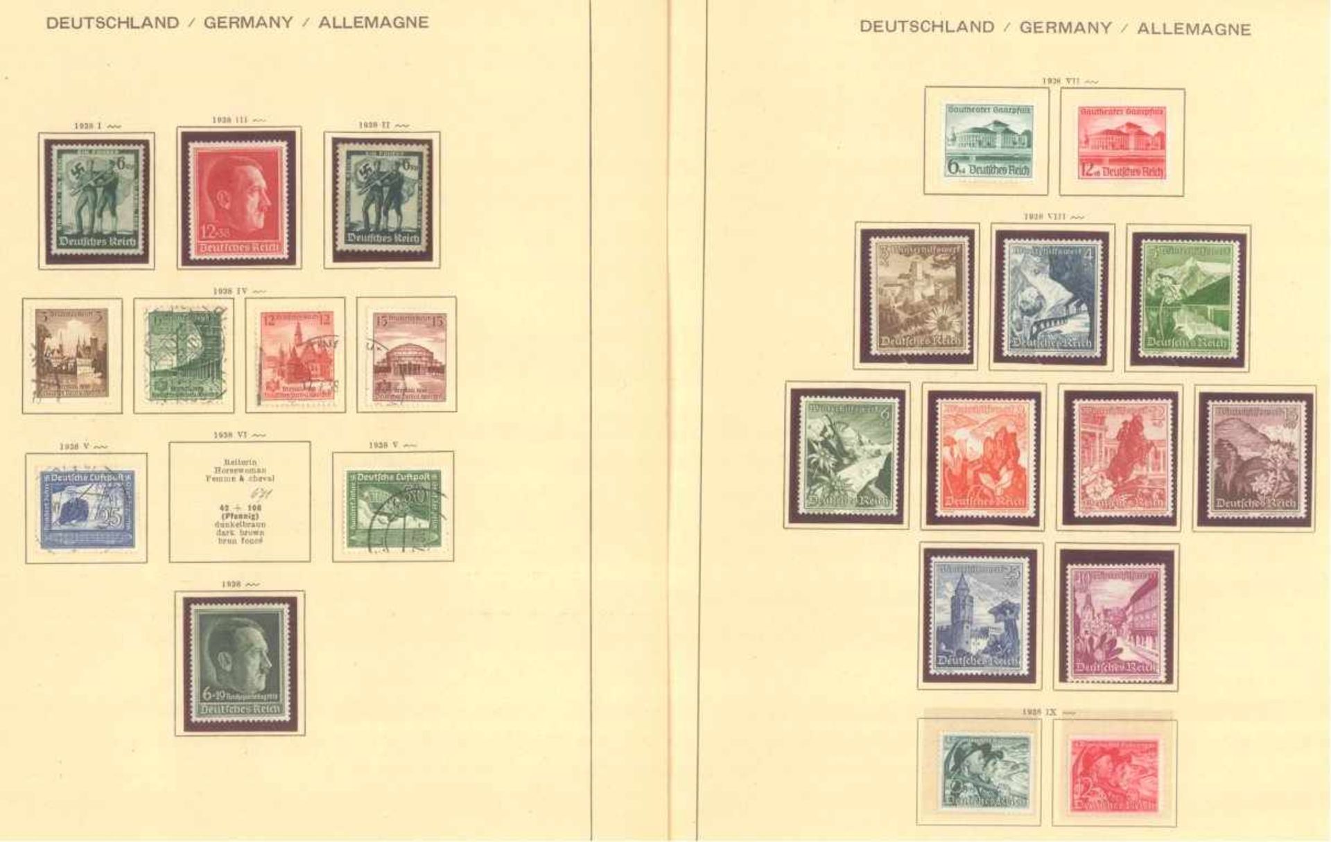 III. REICH 1934 bis 1945, mit OSTROPA - BlockSammlung auf alten Schaubekblättern, Erhaltungen - Image 5 of 17