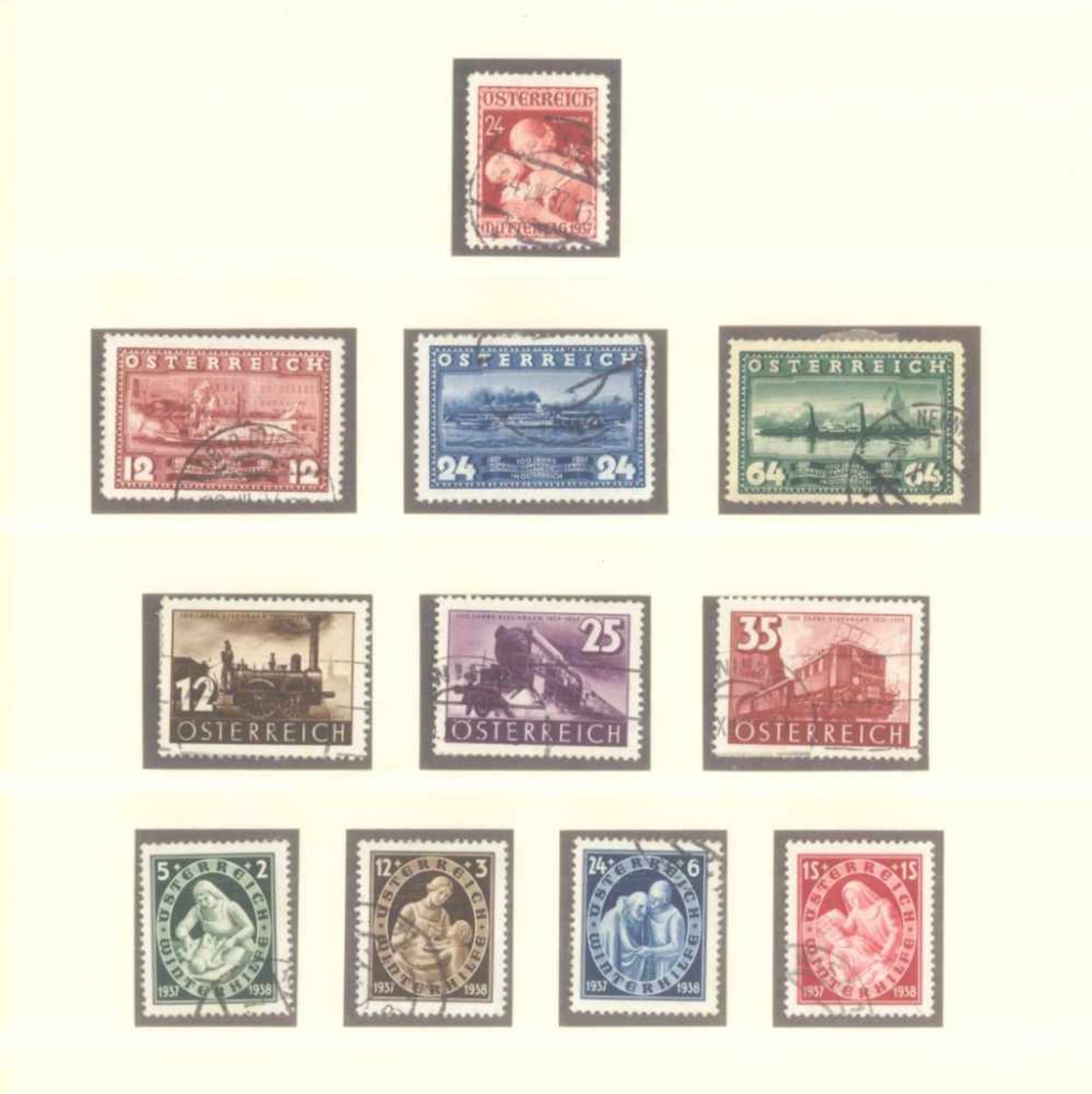 ÖSTERREICH 1925-1937gestempelte Sammlung in LINDNER T-Falzlosvordrucken, mitPortomarken, komplett - Image 8 of 11