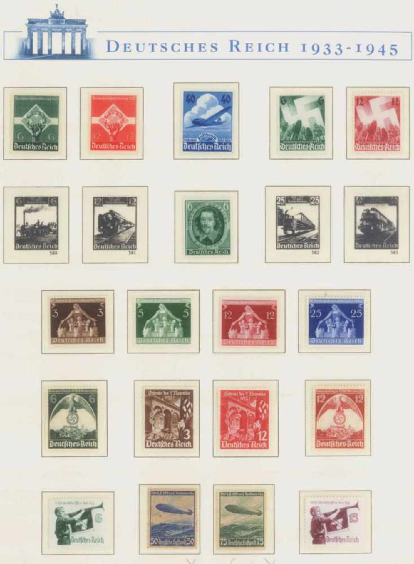 III. REICH 1933-1945postfrische Sammlung im kompletten BOREK - Falzlosvordruckmit geschichtlichem - Image 3 of 20