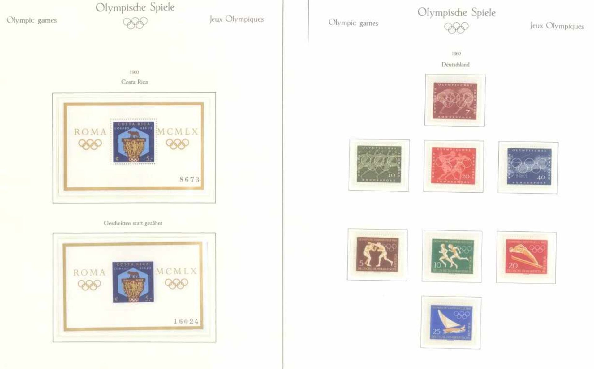 OLYMPISCHE SPIELE 1960 Rom, postfrische Sammlungauf gesamt über 70 Falzlos - KABE-Vordrucken im - Bild 4 aus 40