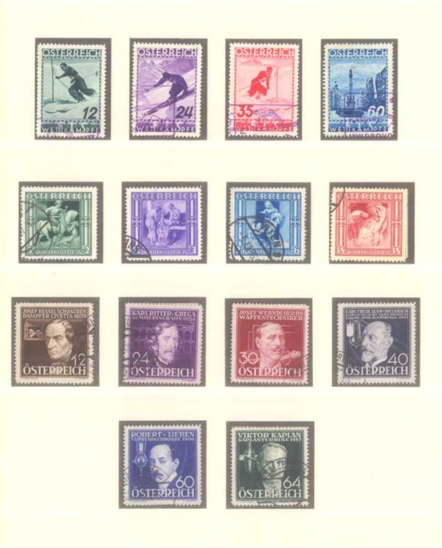 ÖSTERREICH 1925-1937gestempelte Sammlung in LINDNER T-Falzlosvordrucken, mitPortomarken, komplett - Bild 7 aus 11