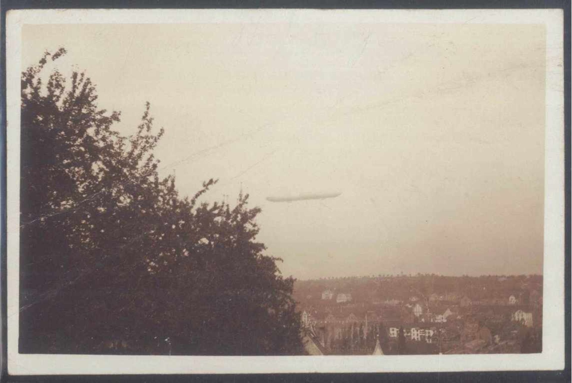 1910 ZEPPELIN LZ 6, sehr seltene Fotopostkarte! Pforzheimgelaufene Fotopostkarte von "HUCHENFELD" (