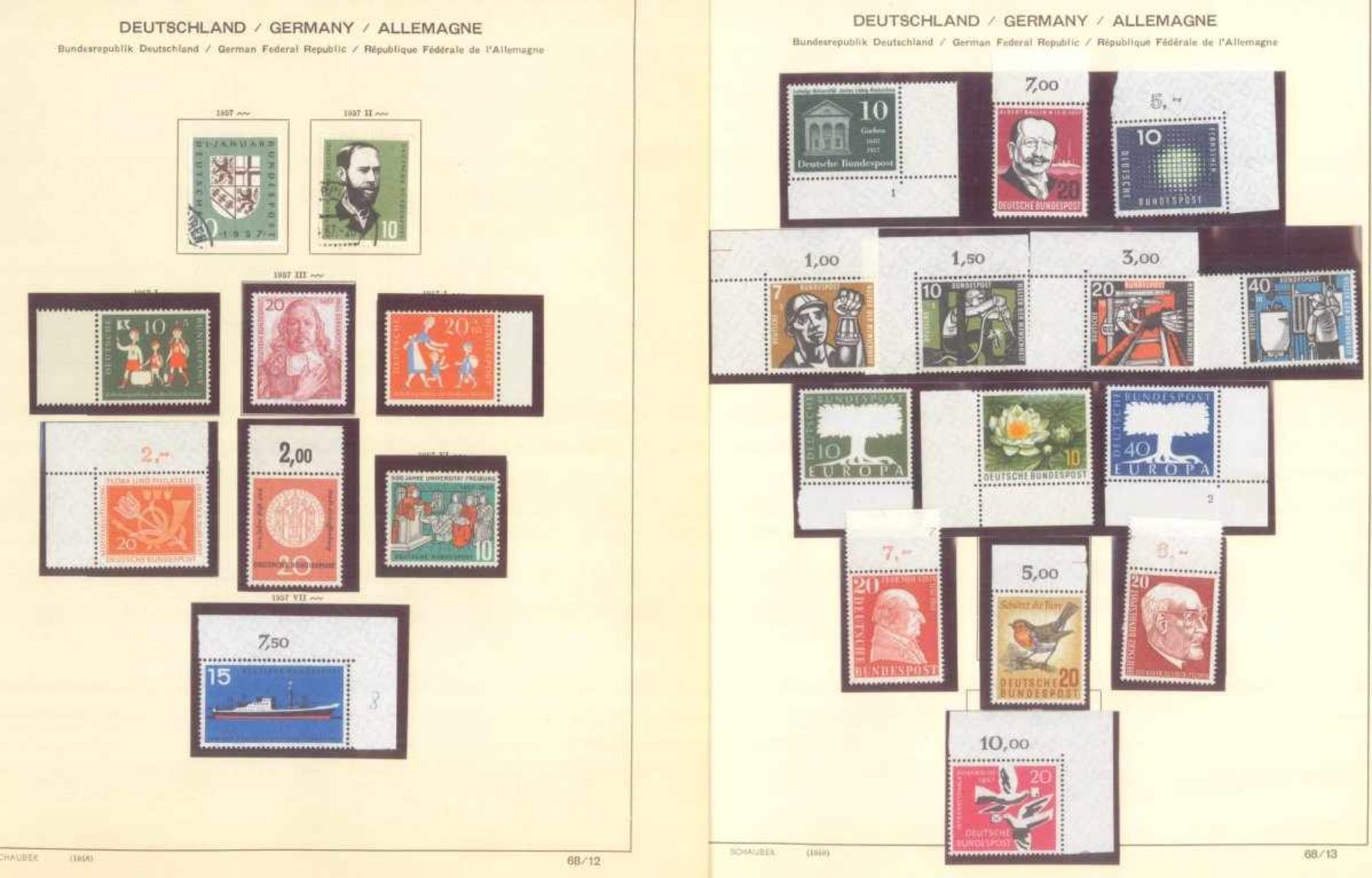 DEUTSCHLAND nach 1945, GeneralsammlungSammlung auf alten Schaubekblättern, mit BUND, BERLIN, DDRab - Bild 11 aus 39