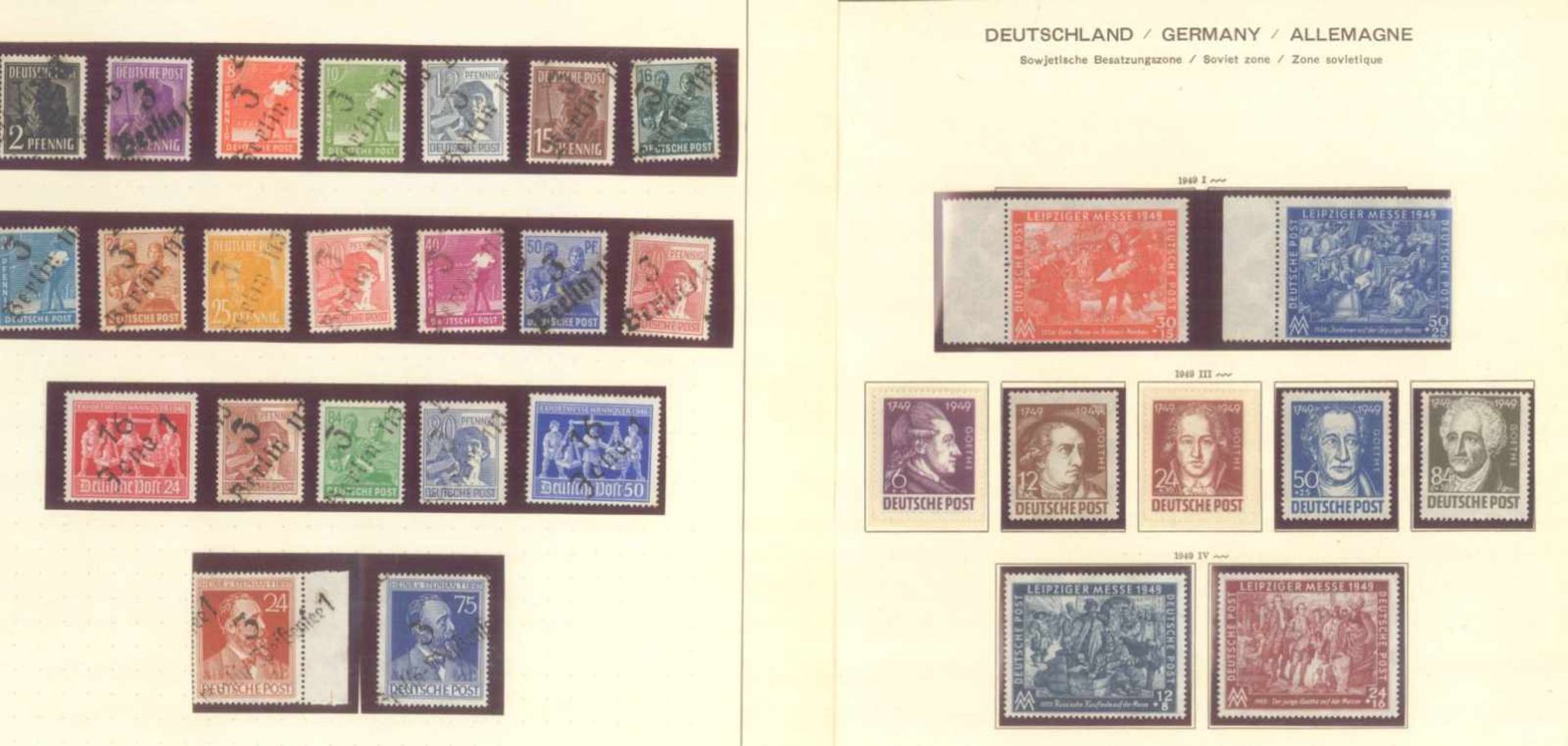 DEUTSCHLAND nach 1945, GeneralsammlungSammlung auf alten Schaubekblättern, mit BUND, BERLIN, DDRab - Bild 23 aus 39