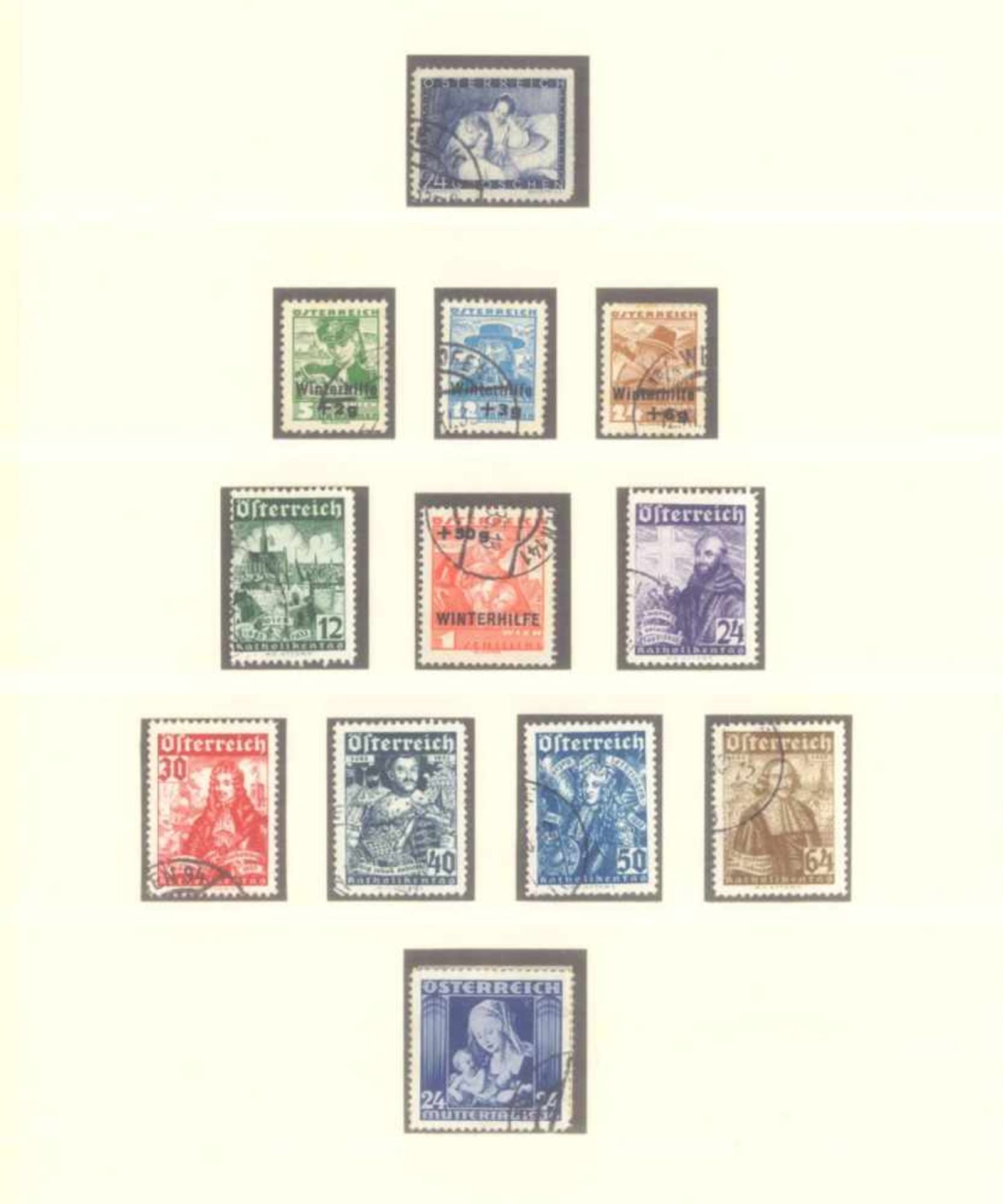 ÖSTERREICH 1925-1937gestempelte Sammlung in LINDNER T-Falzlosvordrucken, mitPortomarken, komplett - Image 6 of 11