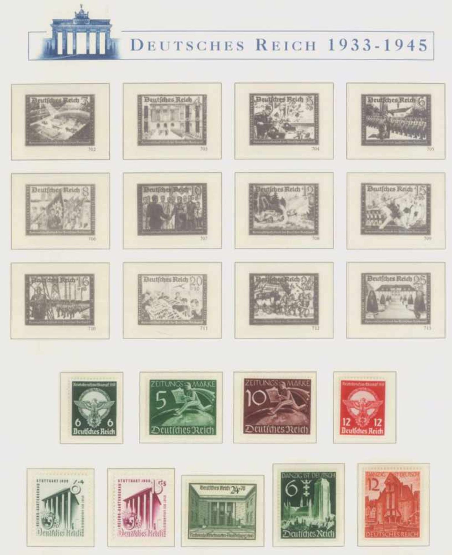 III. REICH 1933-1945postfrische Sammlung im kompletten BOREK - Falzlosvordruckmit geschichtlichem - Image 8 of 20