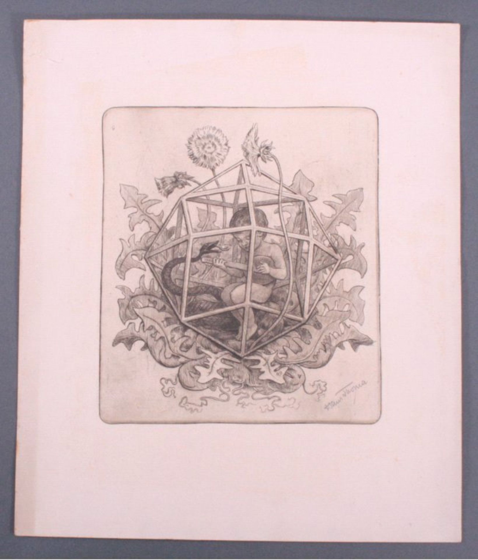 Hans Thoma (1839 Oberlehen/Bernau im Schwarzwald -1924 Karlsruhe). "Symbol I - Leben im Stein", - Bild 2 aus 2