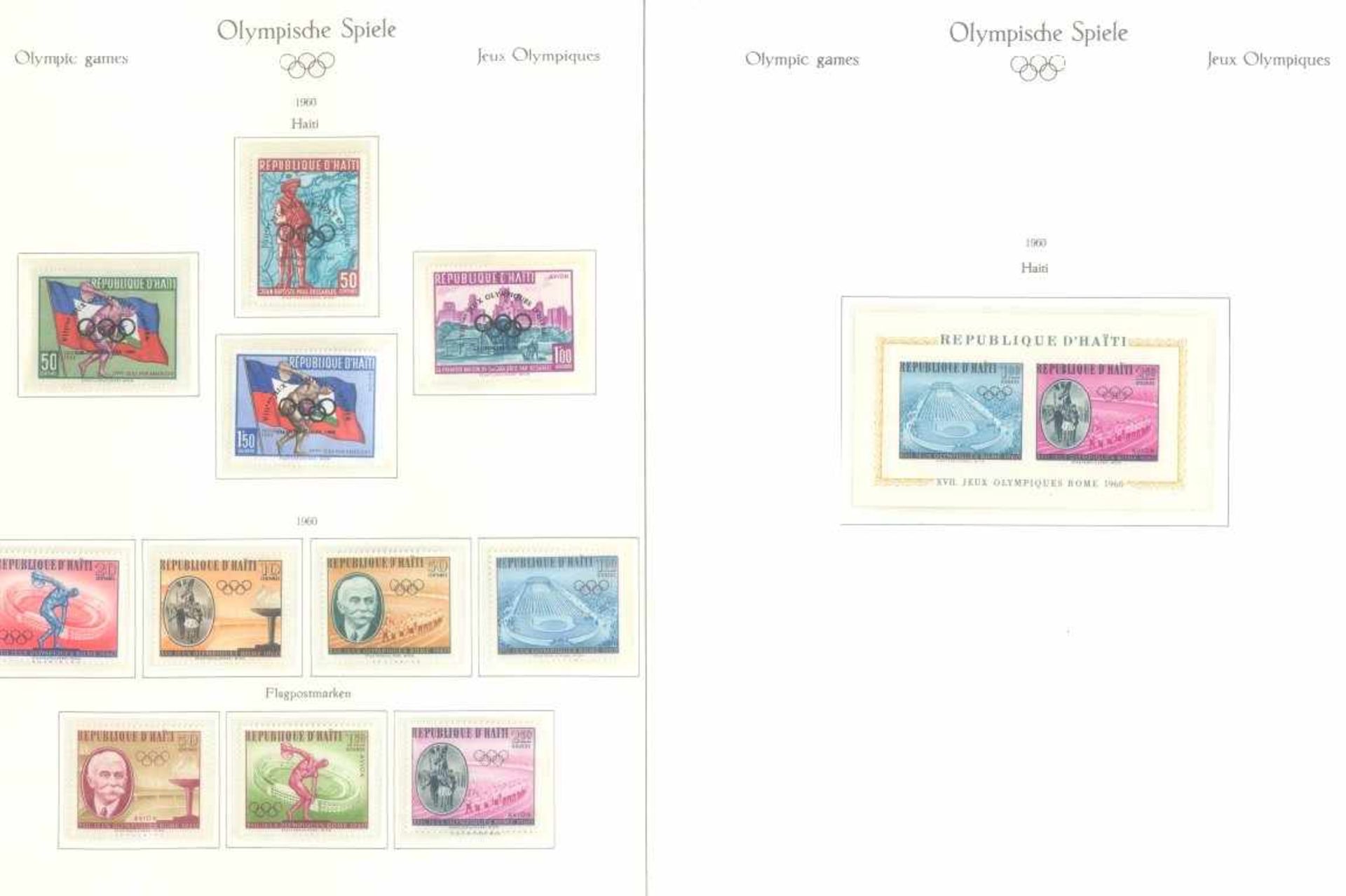 OLYMPISCHE SPIELE 1960 Rom, postfrische Sammlungauf gesamt über 70 Falzlos - KABE-Vordrucken im - Bild 10 aus 40