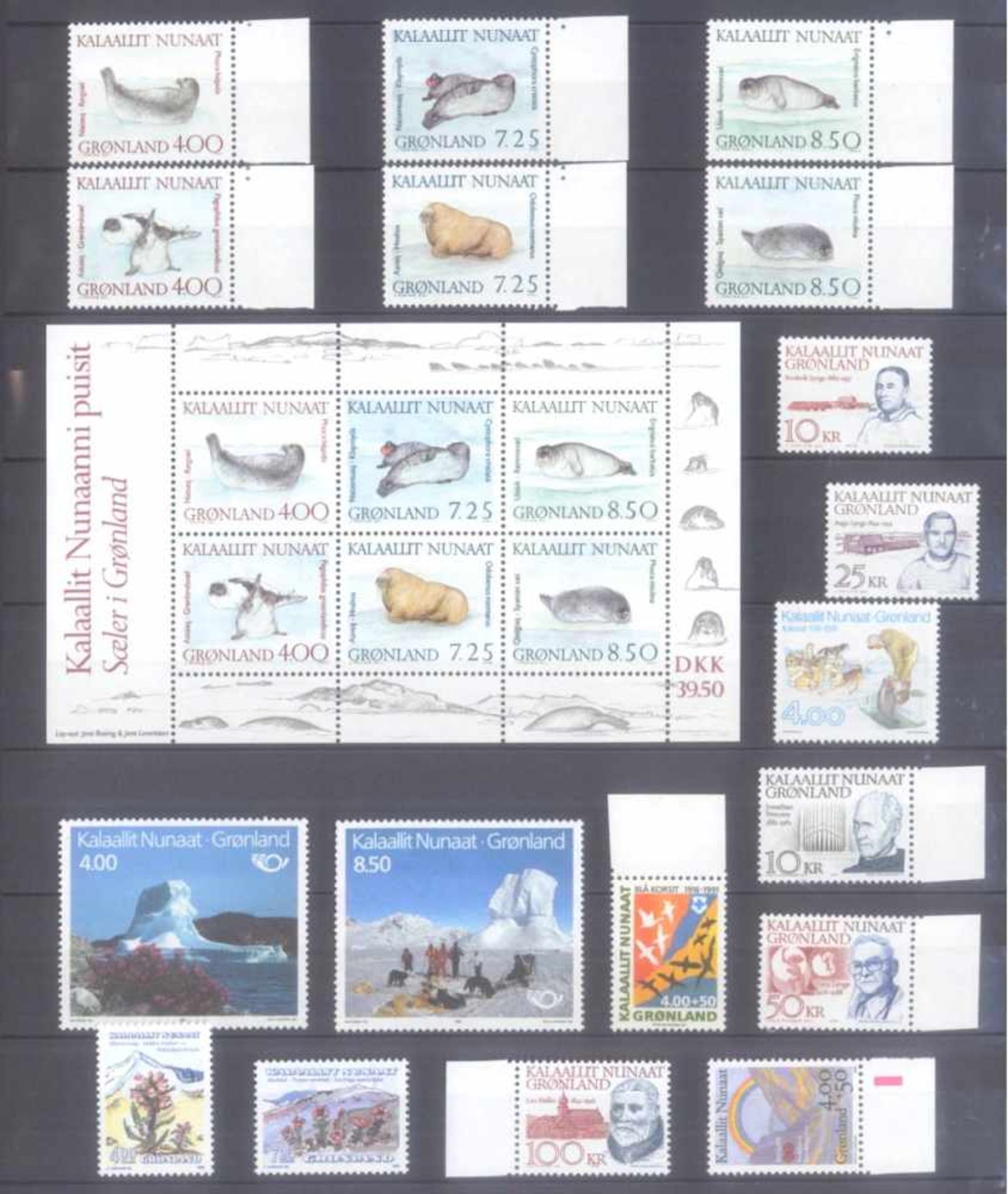 GRÖNLAND 1988-1995, Katalogwert fast 400,- Euro.komplette postfrische Sammlung auf Steckseiten, es - Bild 2 aus 5