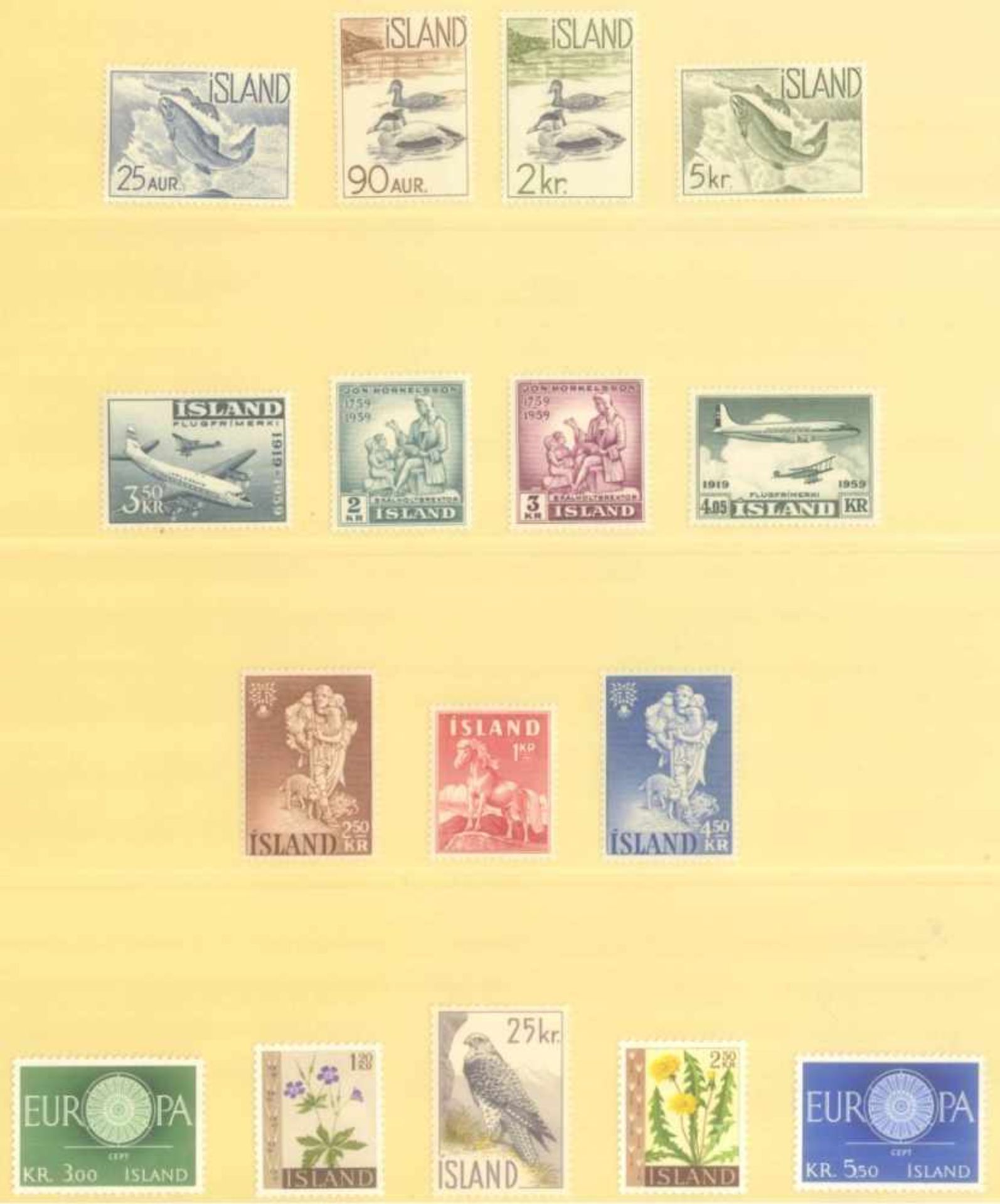 ISLAND 1959-1995, Katalogwert 750,- Euro.komplette postfrische Sammlung bis Block 18 in SAFE -Dual-