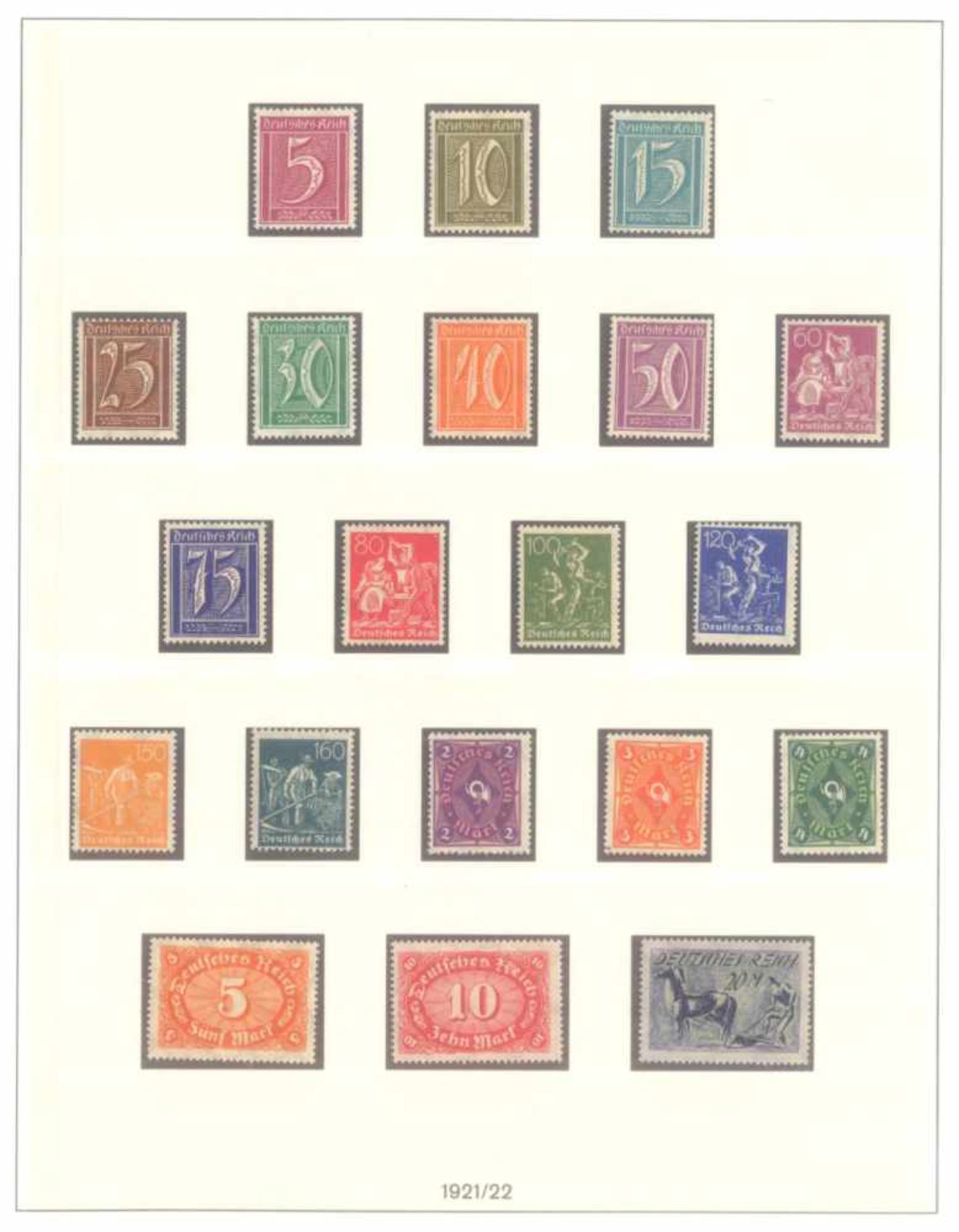 DEUTSCHES REICH INFLATIONSZEIT 1916-1923saubere postfrische Sammlung auf LINDNERT-Falzlosvordrucken, - Bild 4 aus 12