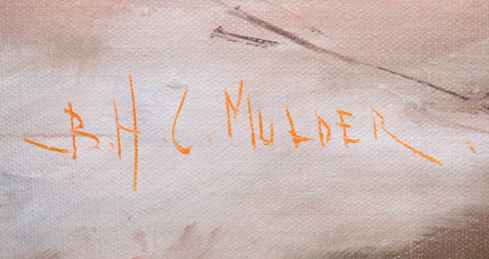 Mulder ?-?, Winterliche LandschaftÖl auf Leinwand gemalt, links unten signiert,gerahmt, ca. 60 × - Bild 3 aus 3