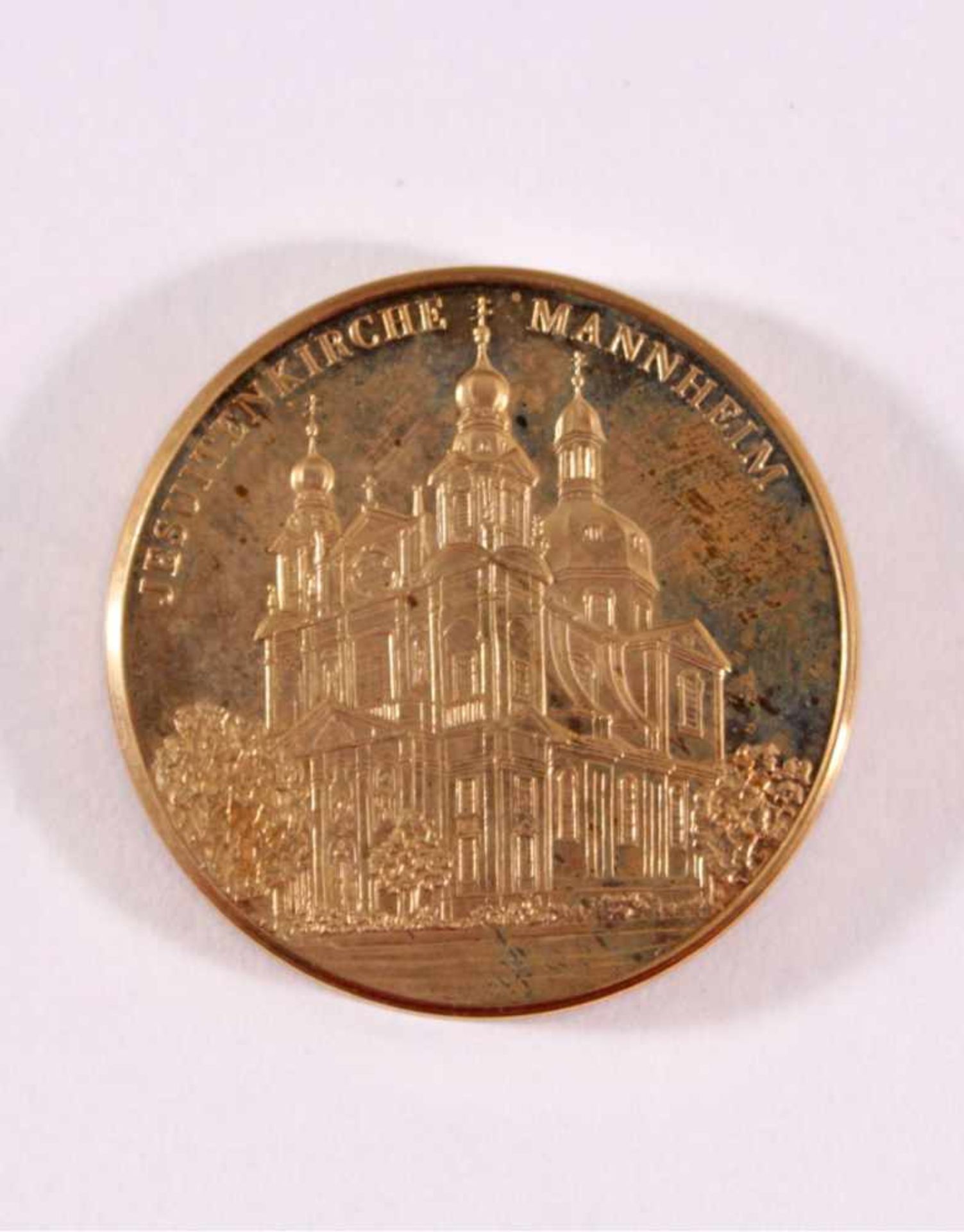 Goldmedaille Jesuitenkirche Mannheim8kt Medaille, ca. D- 26 mm, Gewicht ca. 14 g