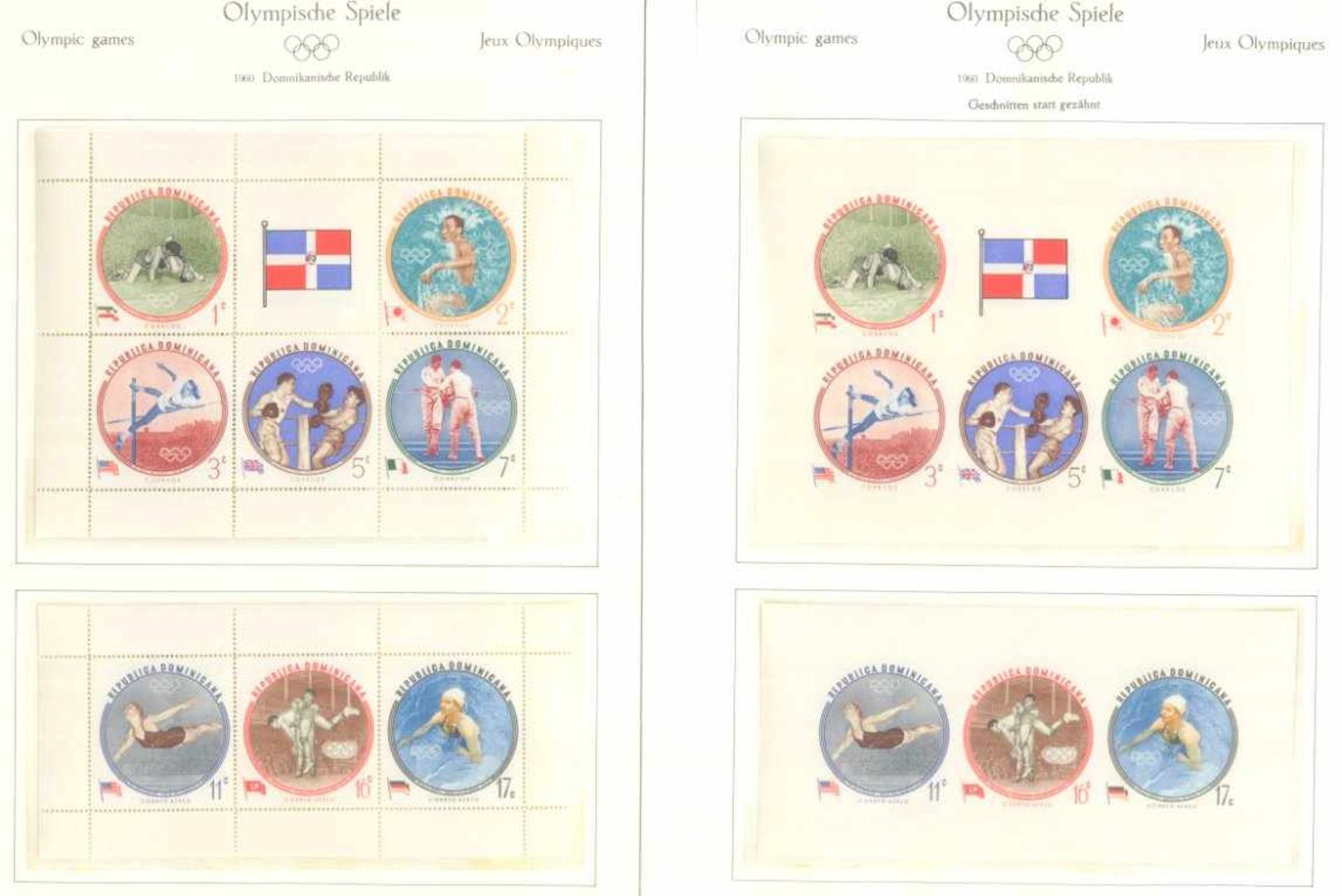 OLYMPISCHE SPIELE 1960 Rom, postfrische Sammlungauf gesamt über 70 Falzlos - KABE-Vordrucken im - Bild 7 aus 40