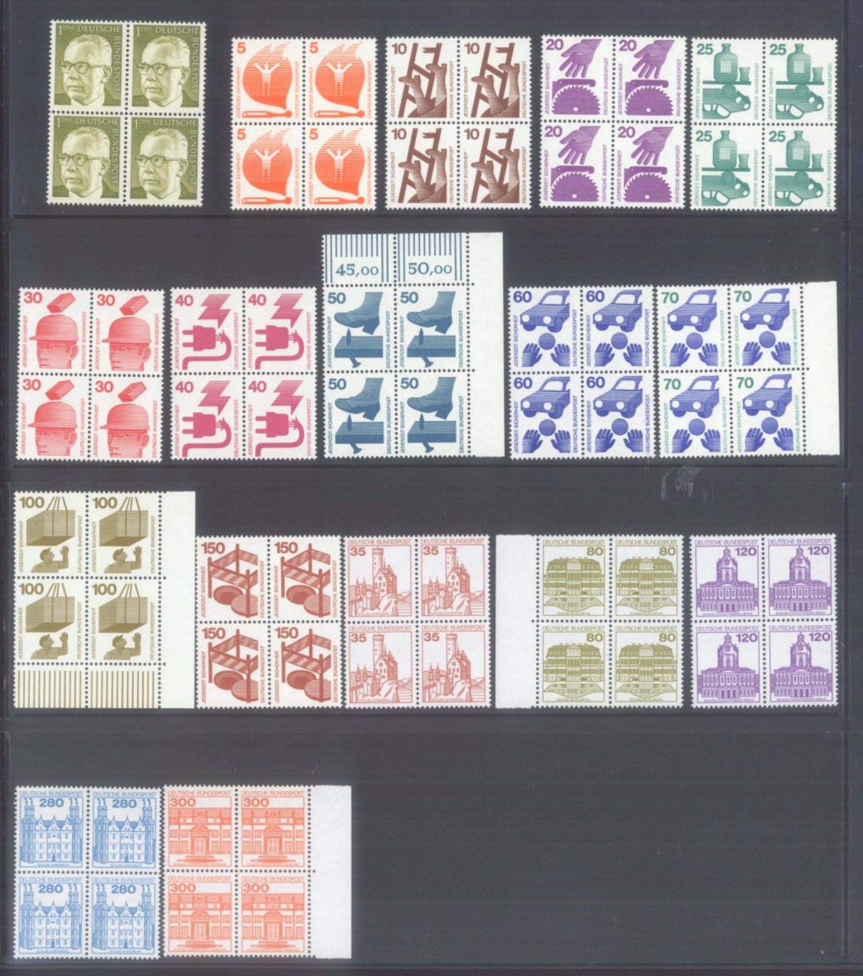 BUND 1961-1997 VIERER-BLOCKS von Dauerserienschöne postfrische Sammlung ab Bedeutende Deutsche, - Bild 4 aus 10