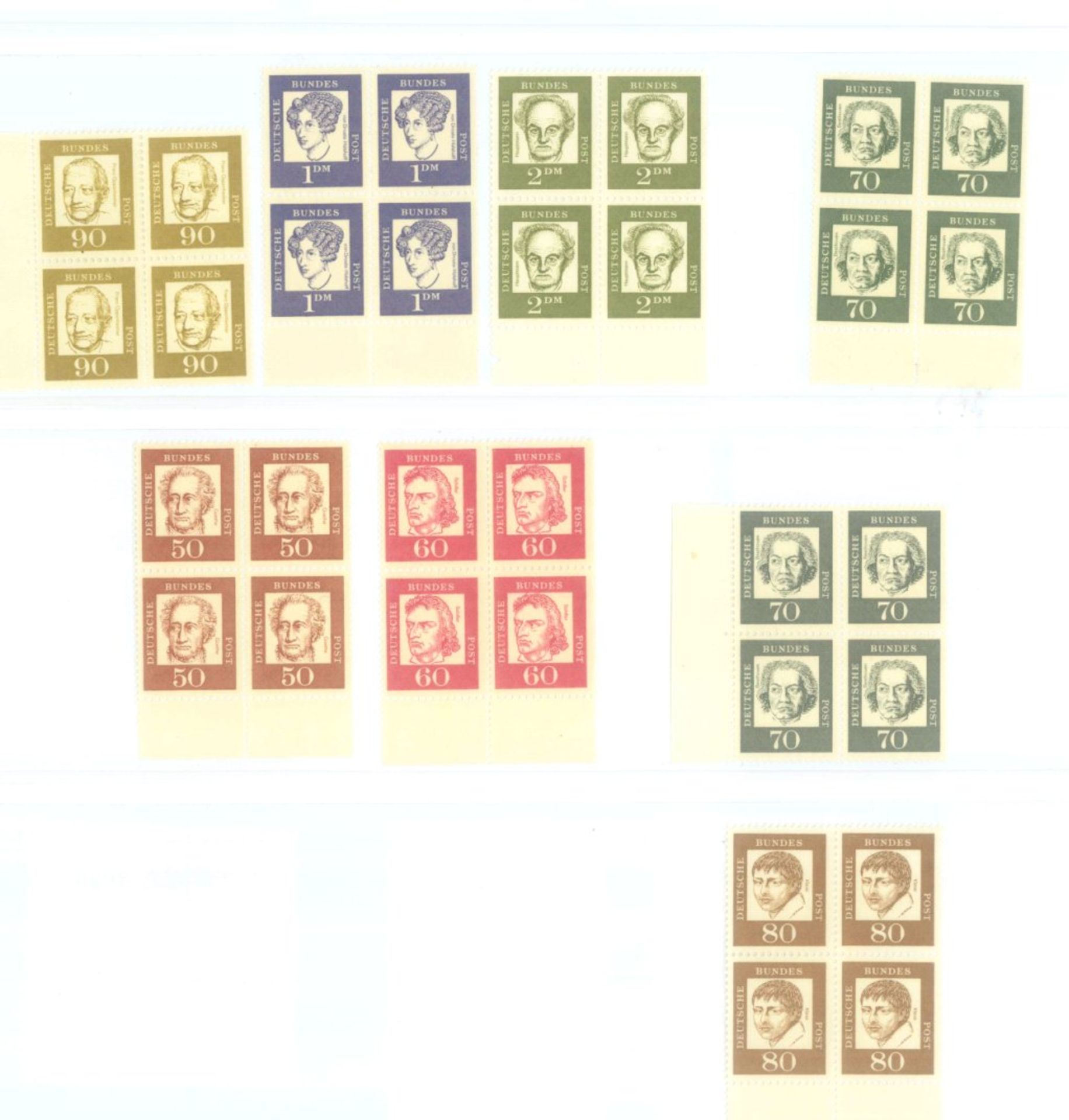 BUND 1961-1997 VIERER-BLOCKS von Dauerserienschöne postfrische Sammlung ab Bedeutende Deutsche, - Bild 2 aus 10