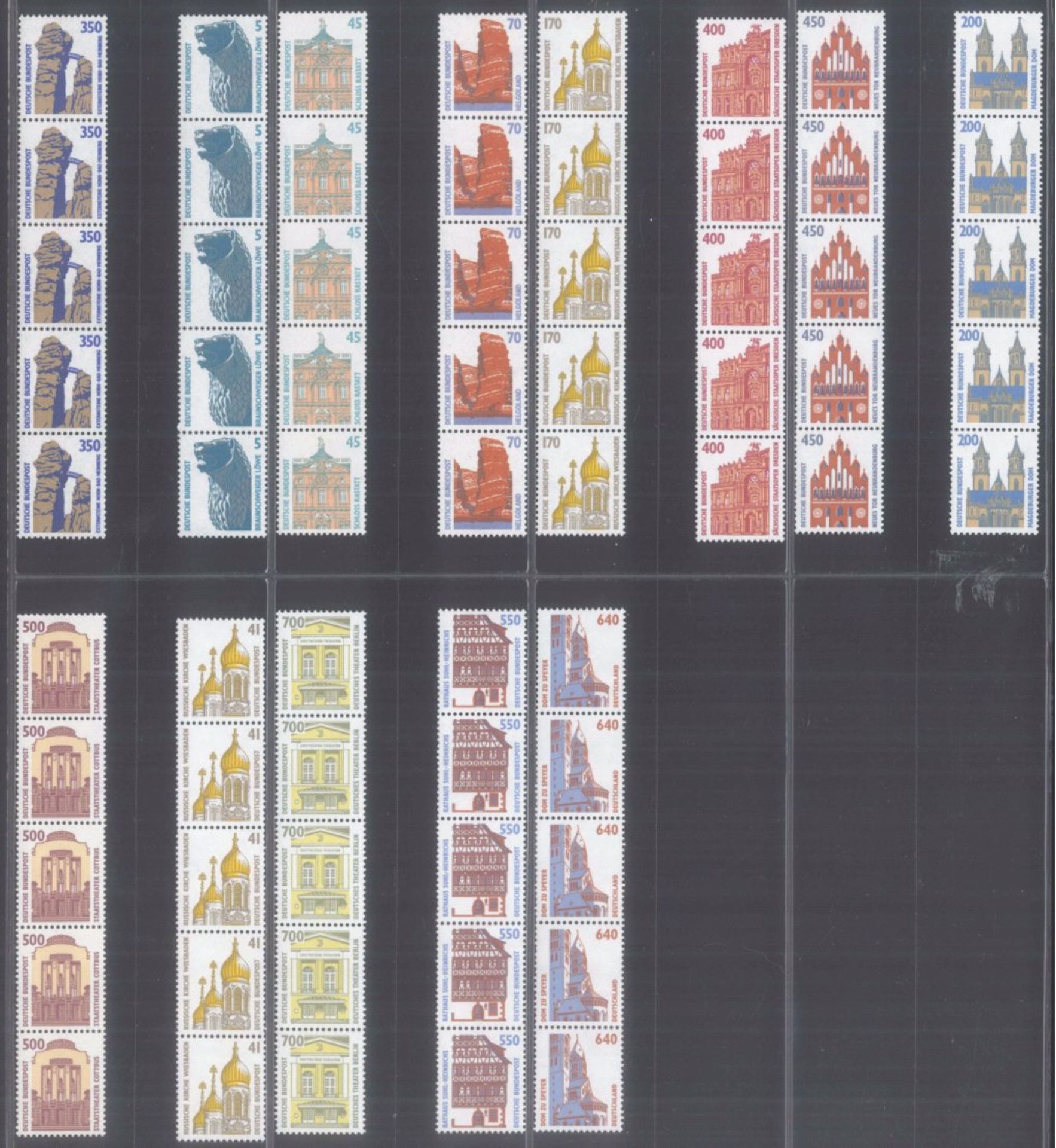 BUND 1987-1995 ROLLENMARKEN 5er-Streifen Serie SWKpostfrische Sammlung von 29 verschiedenen - Bild 3 aus 4