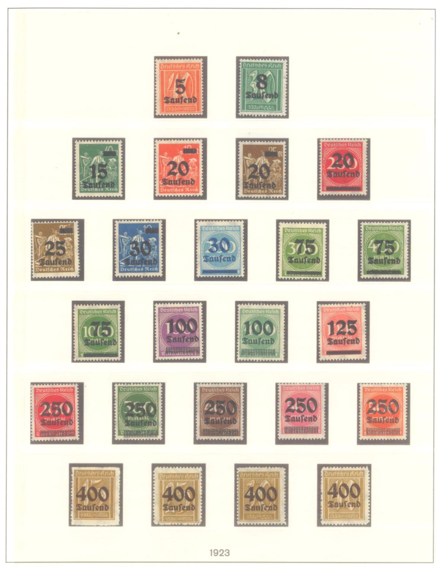 DEUTSCHES REICH INFLATIONSZEIT 1916-1923saubere postfrische Sammlung auf LINDNERT-Falzlosvordrucken, - Bild 8 aus 12