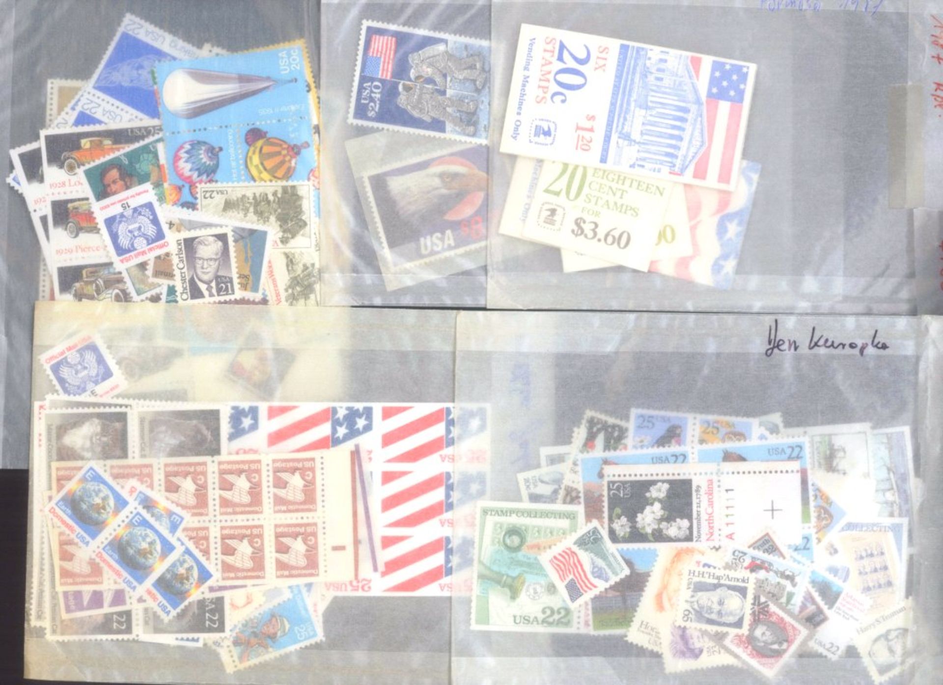 USA NOMINALPOSTEN mit 89,- US - DOLLARLot mit postfrischen Marken, Einheiten und Markenheftchen.