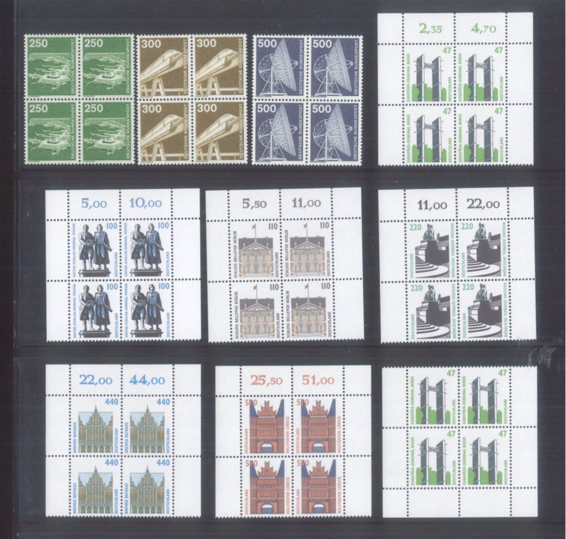 BUND 1961-1997 VIERER-BLOCKS von Dauerserienschöne postfrische Sammlung ab Bedeutende Deutsche, - Bild 6 aus 10