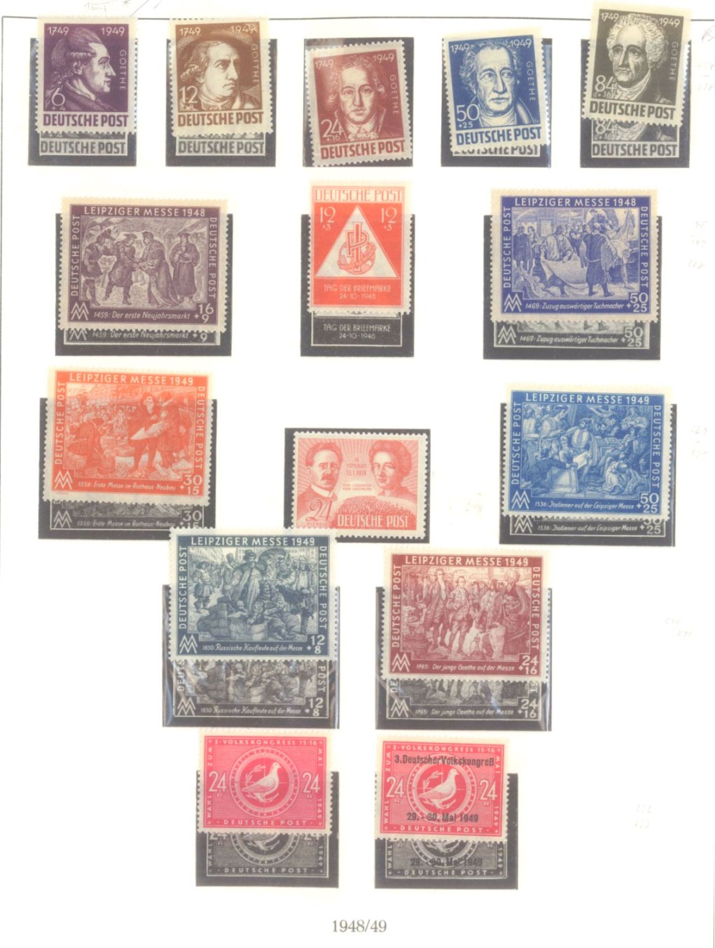 SOWJETISCHE BESATZUNGSZONE 1948-1949postfrische Sammlung auf alten Lindner - Falzlosblättern - Bild 4 aus 5