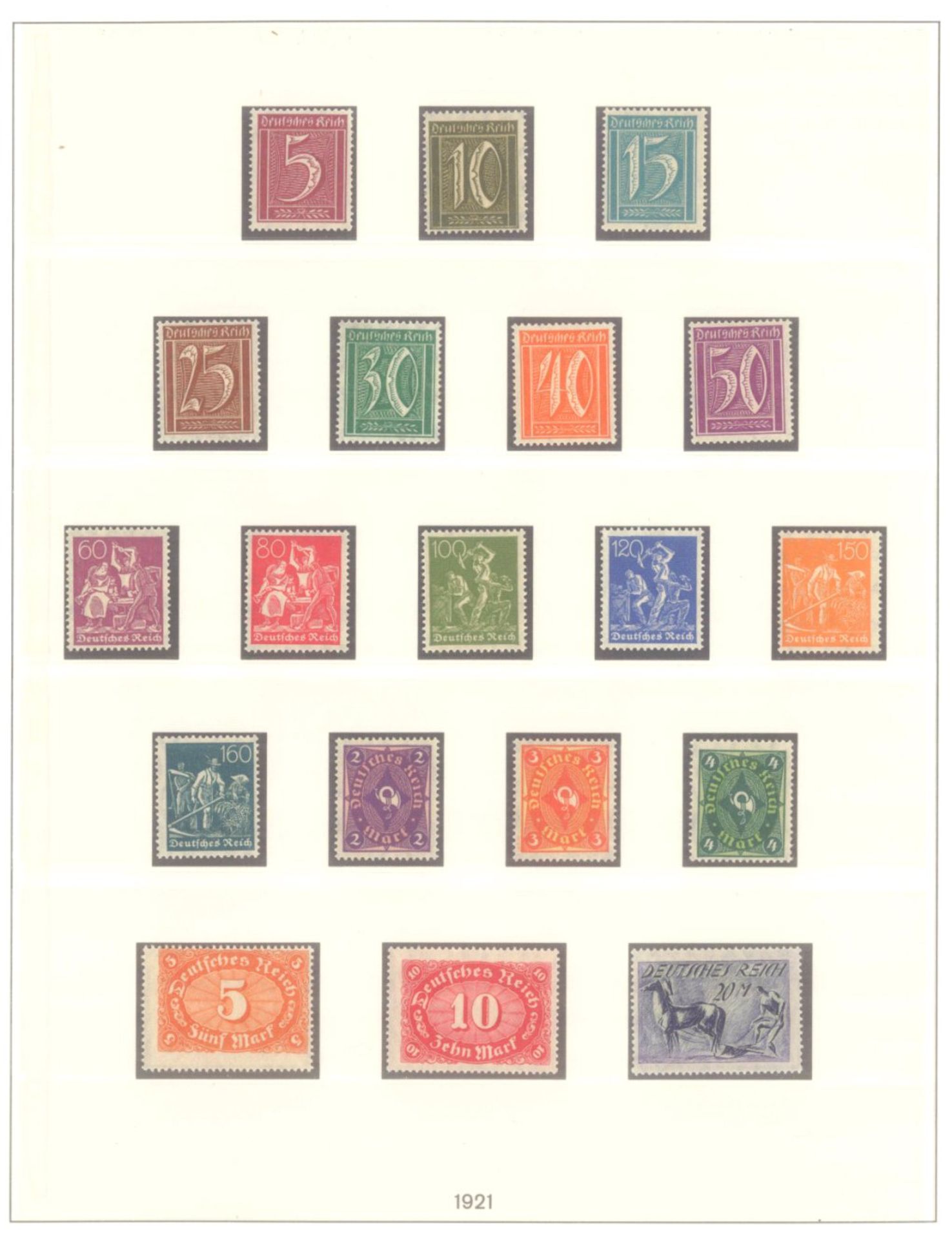 DEUTSCHES REICH INFLATIONSZEIT 1916-1923saubere postfrische Sammlung auf LINDNERT-Falzlosvordrucken, - Image 3 of 12