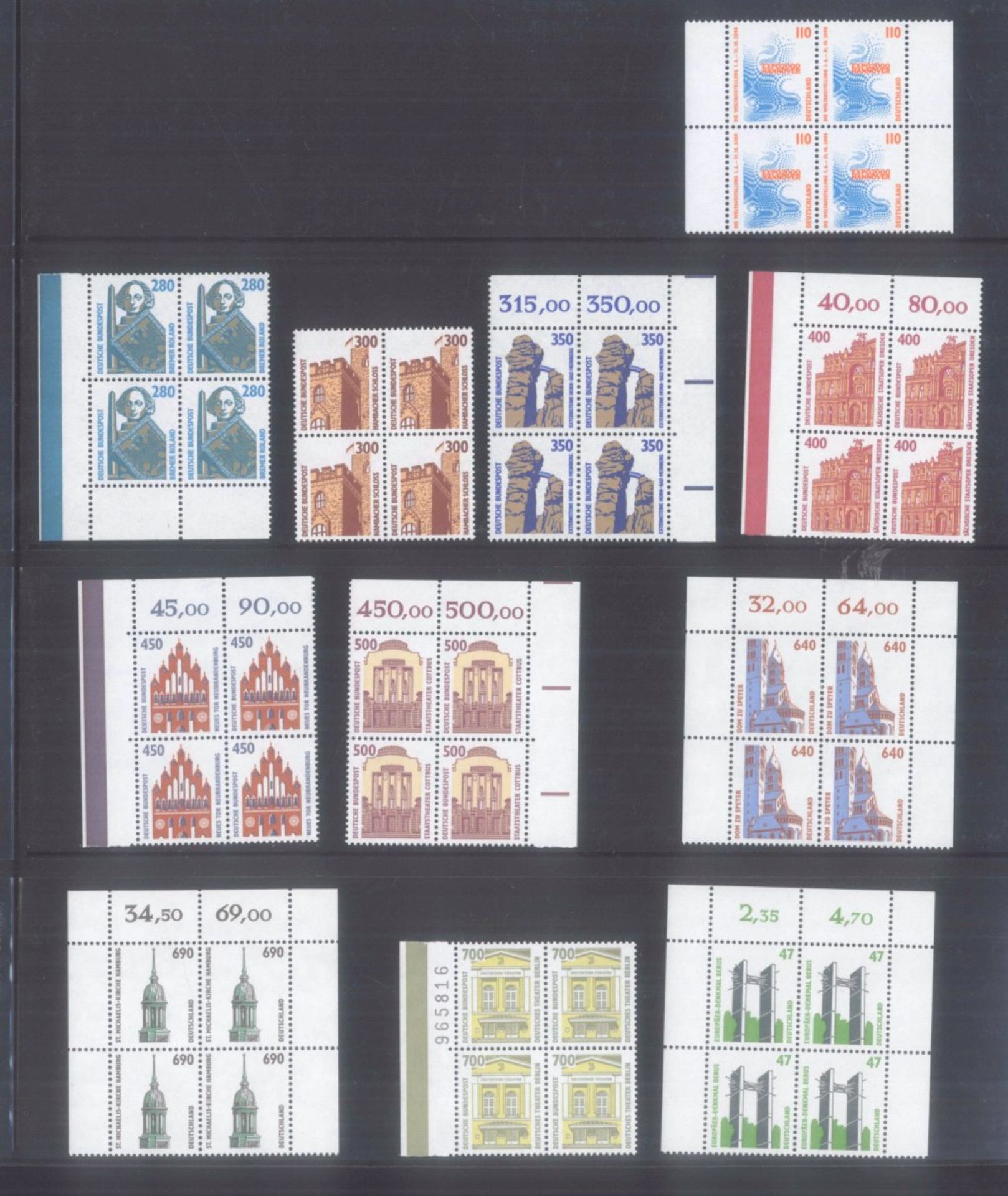 BUND 1961-1997 VIERER-BLOCKS von Dauerserienschöne postfrische Sammlung ab Bedeutende Deutsche, - Bild 7 aus 10