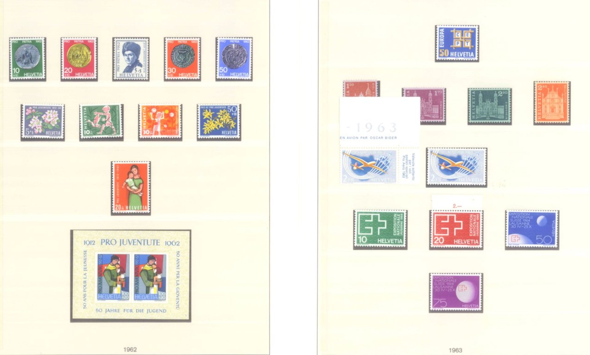 SCHWEIZ 1942-1963; mit 85,- SCHWEIZER FRANKEN NOMINALEpostfrische Sammlung im LINDNER T- - Bild 16 aus 18