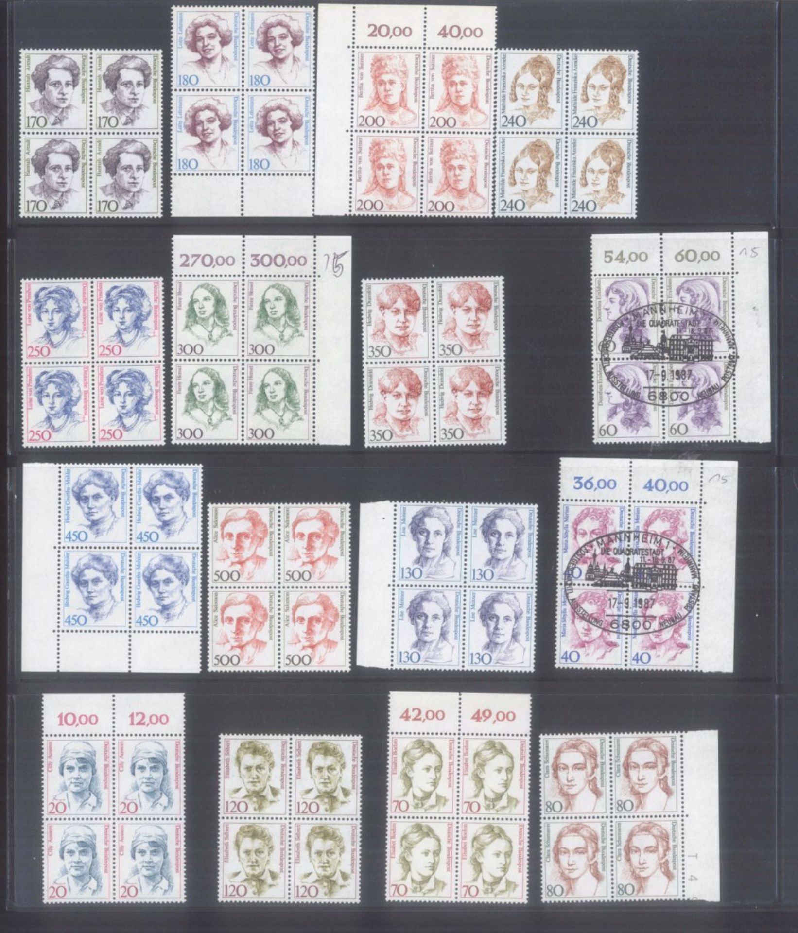 BUND 1961-1997 VIERER-BLOCKS von Dauerserienschöne postfrische Sammlung ab Bedeutende Deutsche, - Bild 10 aus 10