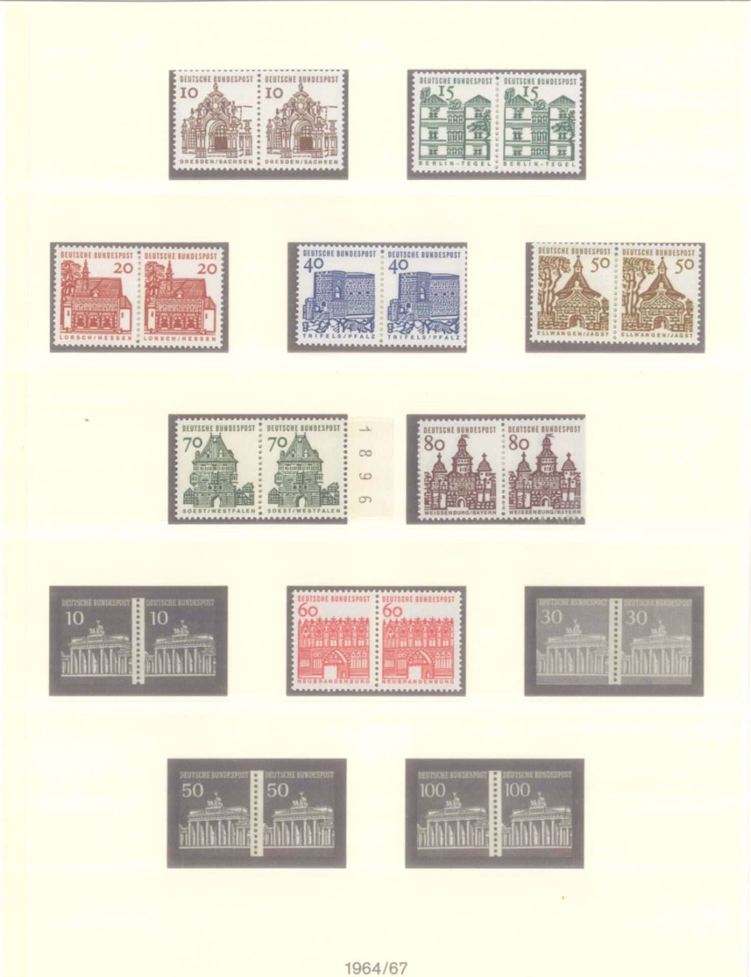 BUND 1951-1997 WAAGERECHTE PAARE von Dauerserienreichhaltige postfrische Sammlung ab POSTHORN bis - Bild 3 aus 14