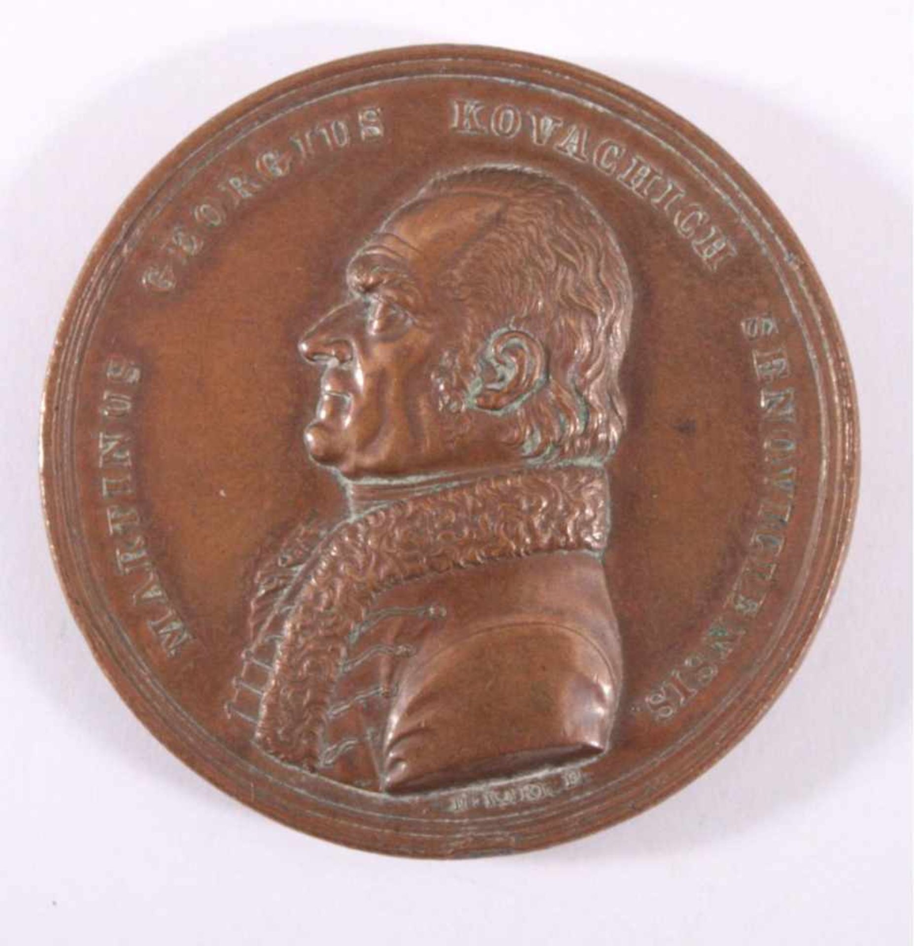 Personenmedaille Martin Georg Kovachich (1743-1821)Signiert H. KARL F: (Karl Henrik), Bronzemedaille