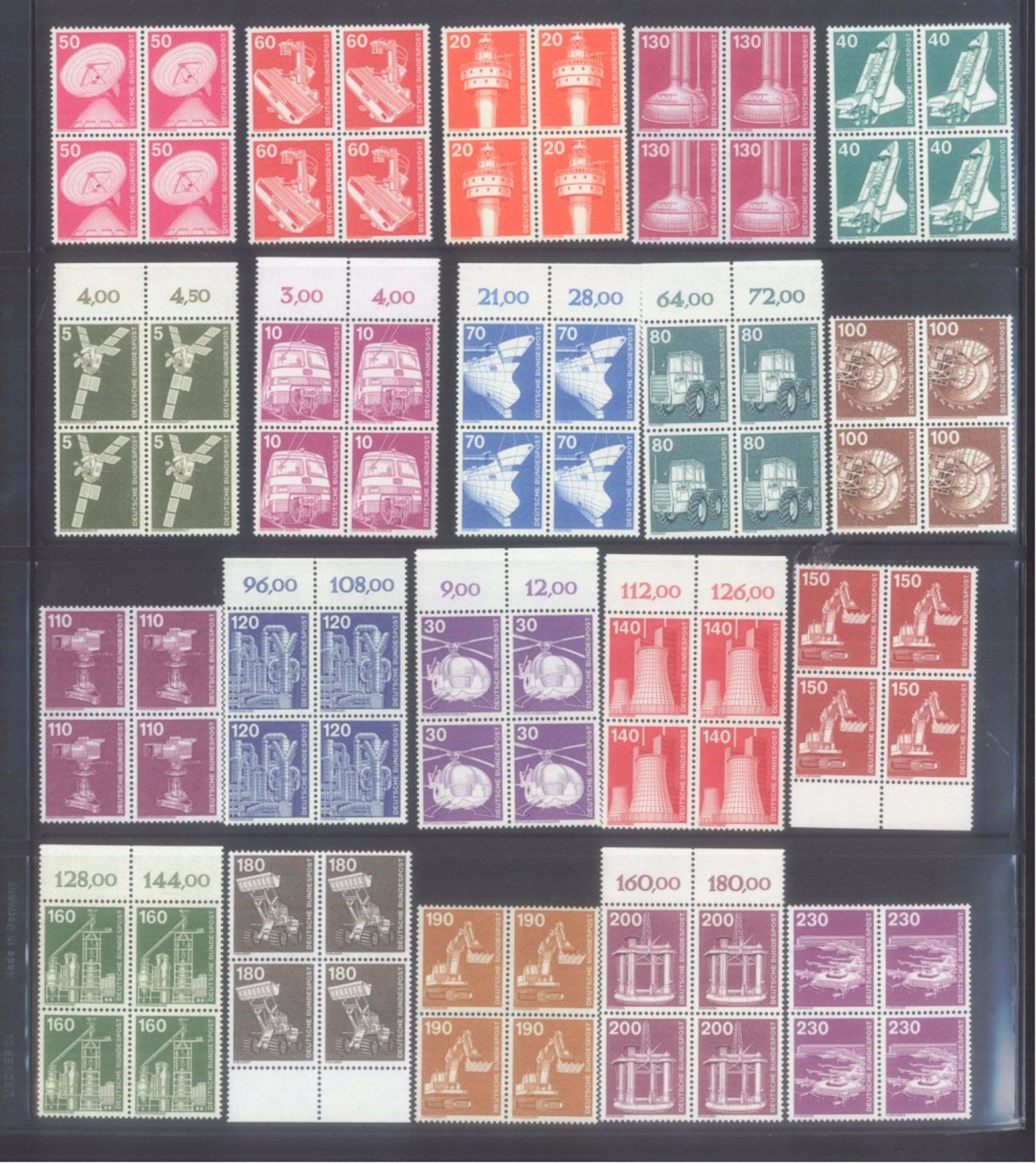 BUND 1961-1997 VIERER-BLOCKS von Dauerserienschöne postfrische Sammlung ab Bedeutende Deutsche, - Bild 5 aus 10