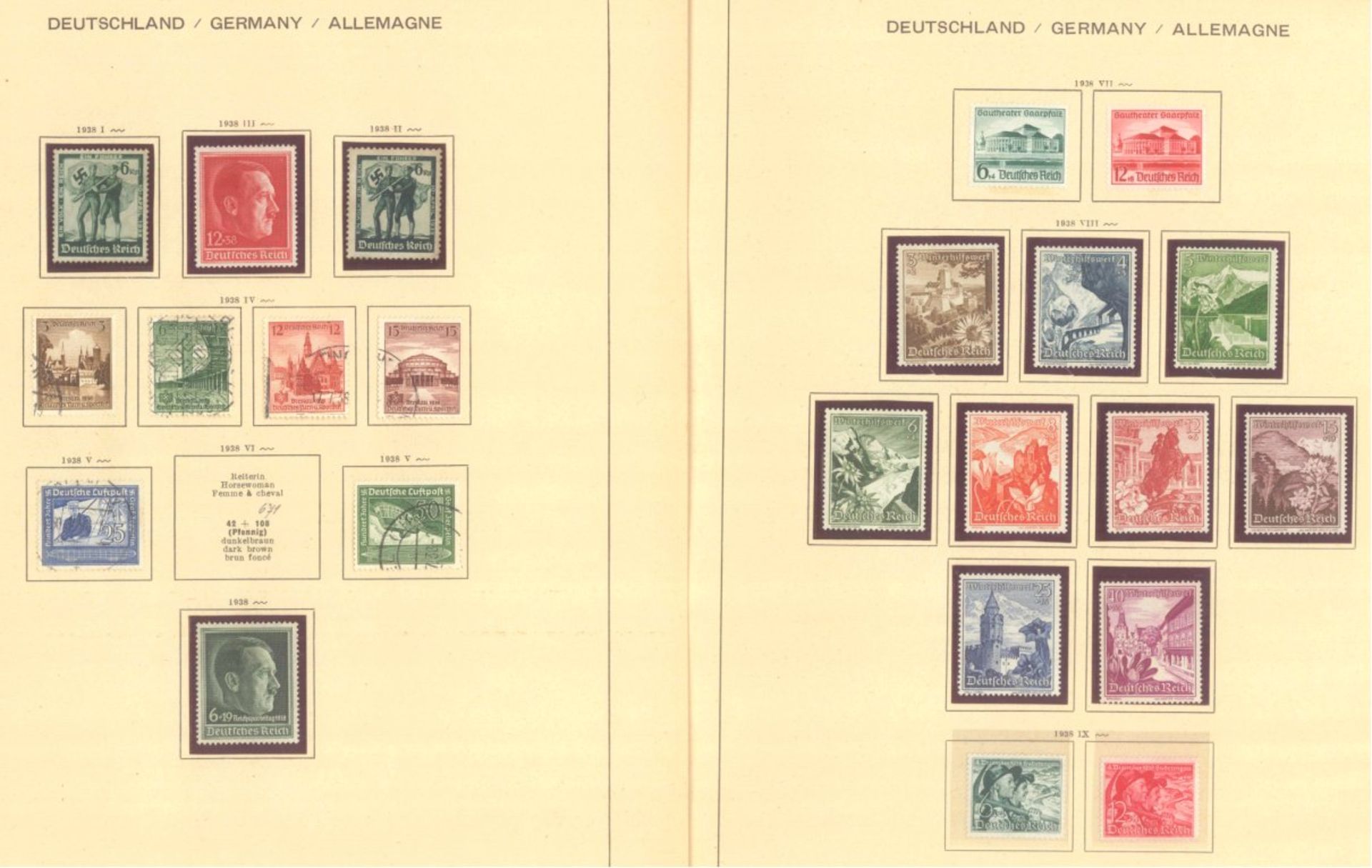 III. REICH 1934 bis 1945, mit OSTROPA - Block!!!!Sammlung auf alten Schaubekblättern, Erhaltungen - Bild 5 aus 17