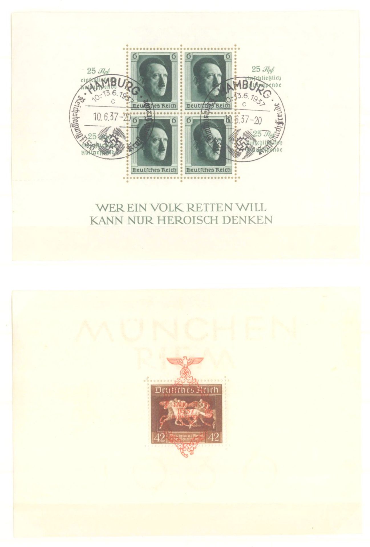 III. REICH 1934 bis 1945, mit OSTROPA - Block!!!!Sammlung auf alten Schaubekblättern, Erhaltungen - Bild 17 aus 17