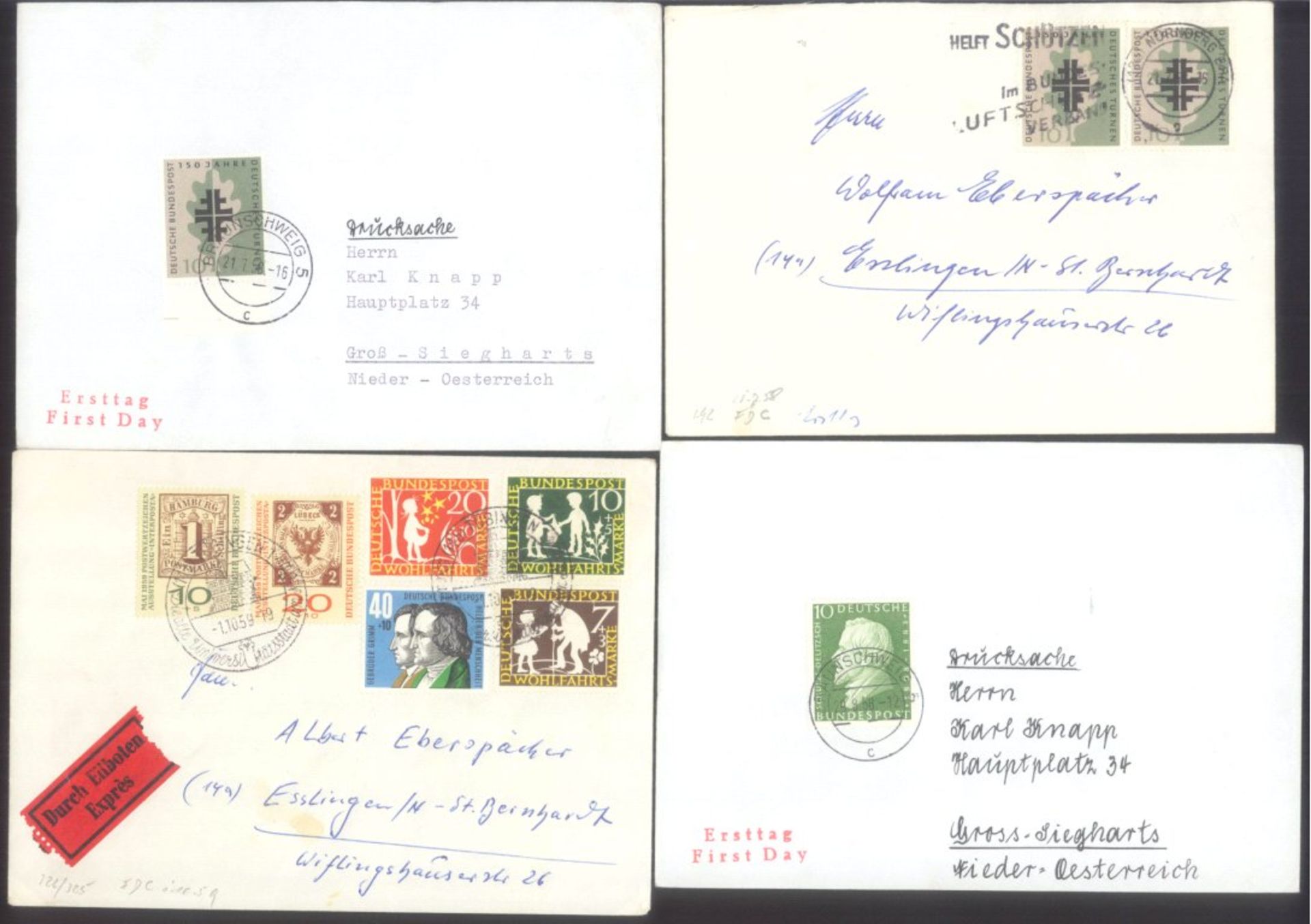 BUND 1949-1959, bessere Ersttagsbriefe! 1200,- Euro KW59 Bedarfs-Ersttagsbriefe ab Michelnummer 113, - Bild 11 aus 11