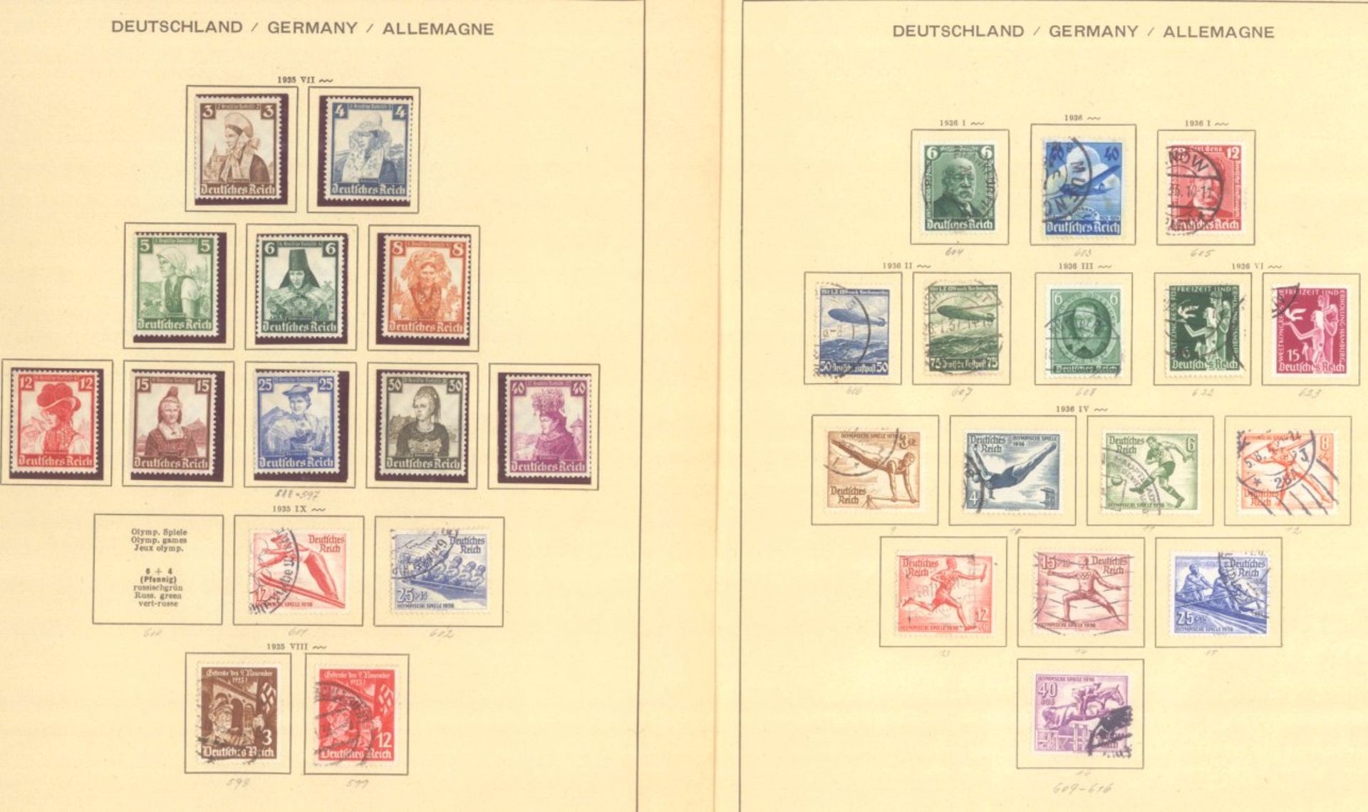 III. REICH 1934 bis 1945, mit OSTROPA - Block!!!!Sammlung auf alten Schaubekblättern, Erhaltungen - Bild 3 aus 17